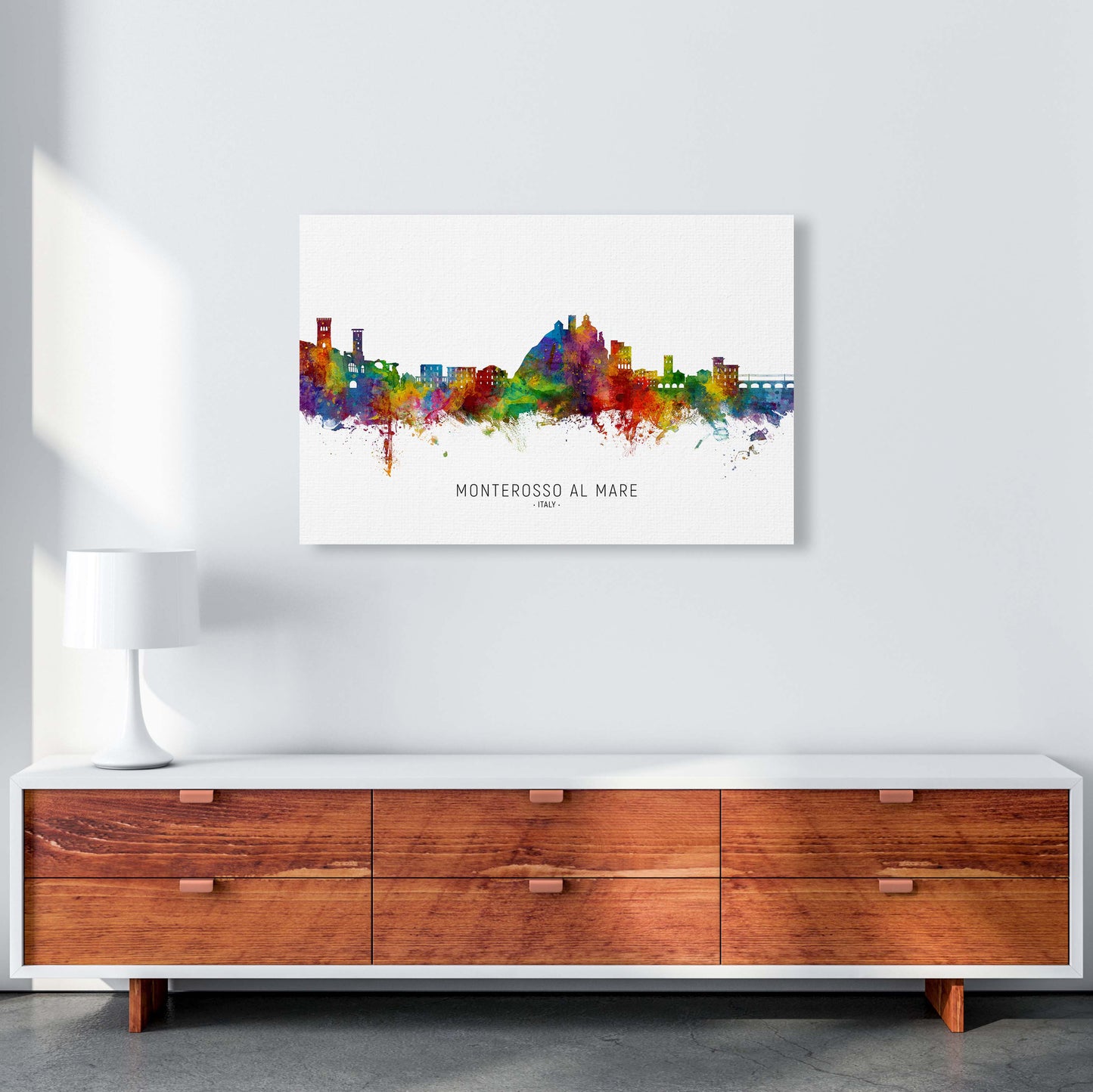 Monterosso Al Mare Italy Skyline Print by Michael Tompsett A1 Canvas