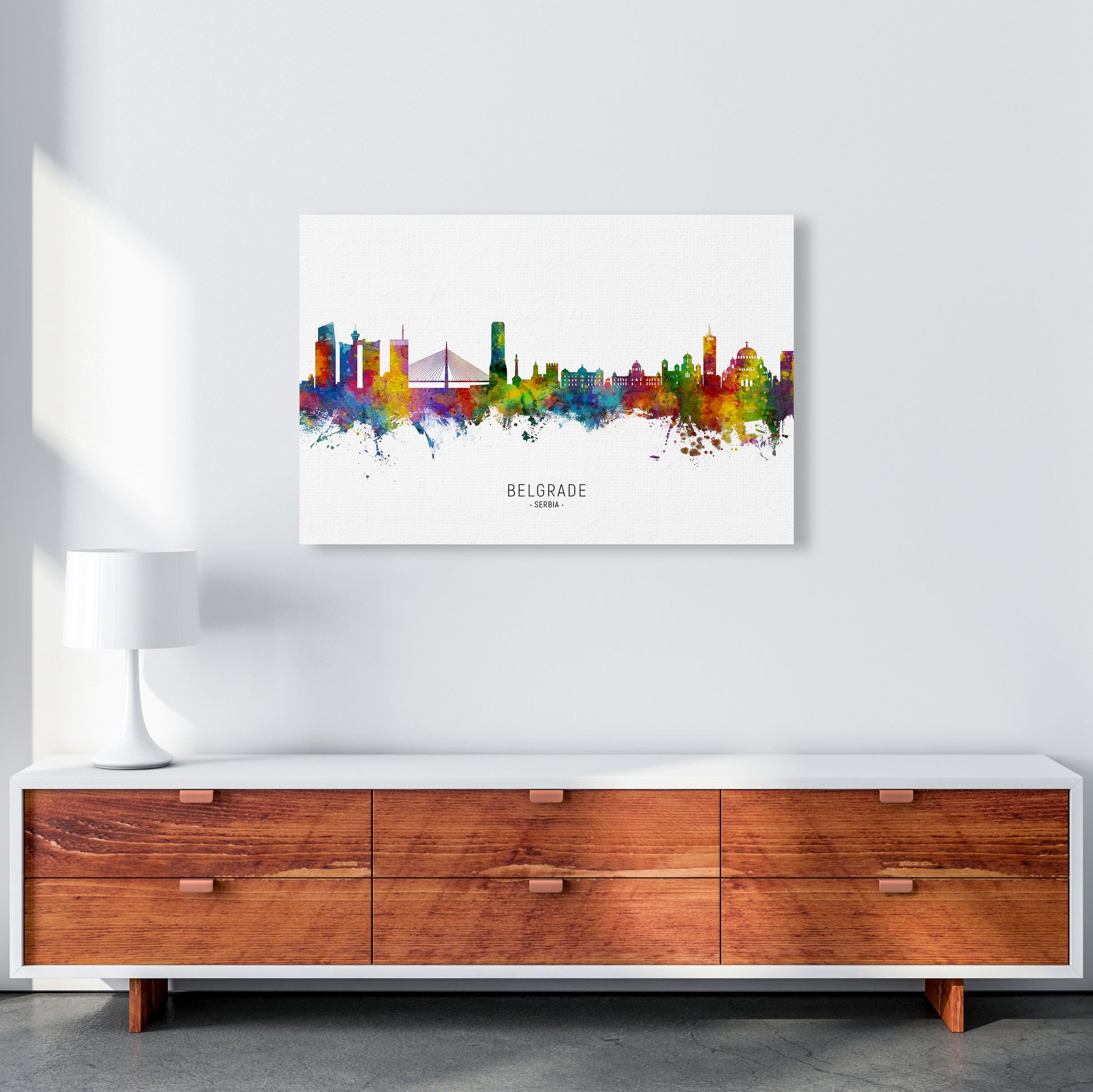 Belgrade Serbia Skyline  Art Print by Michael Tompsett A1 Canvas