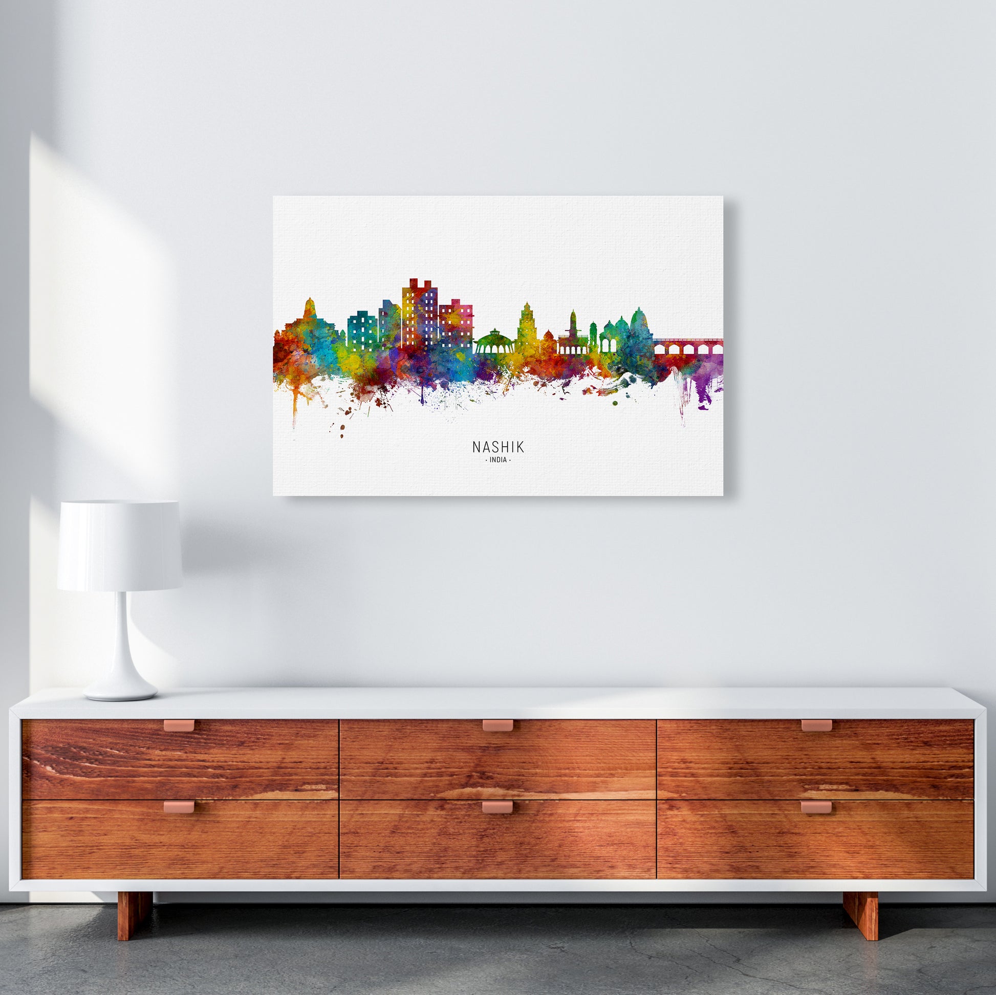 Nashik India Skyline  Art Print by Michael Tompsett A1 Canvas