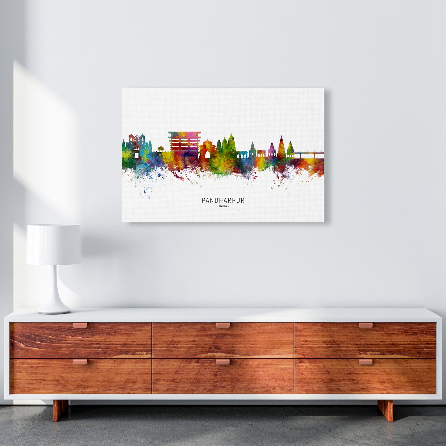 Pandharpur India Skyline Art Print by Michael Tompsett A1 Canvas