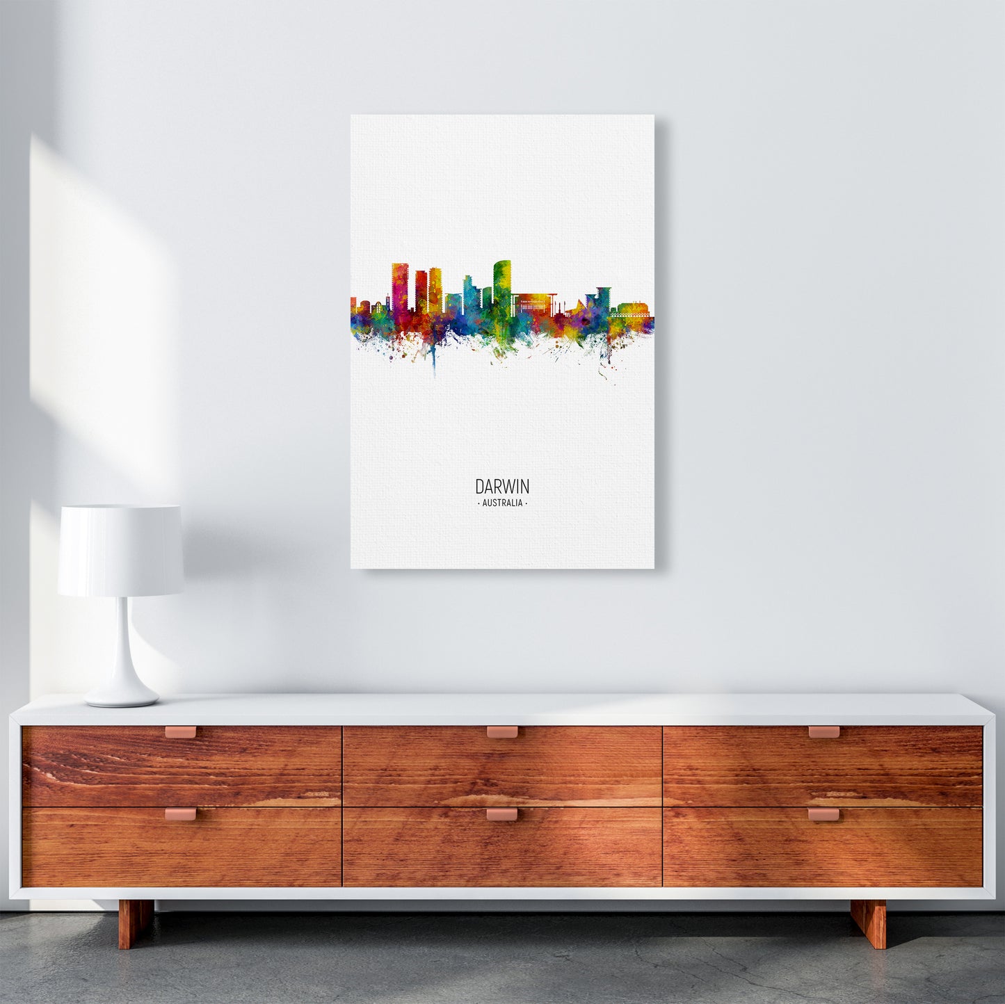 Darwin Australia Skyline Portrait Art Print by Michael Tompsett A1 Canvas