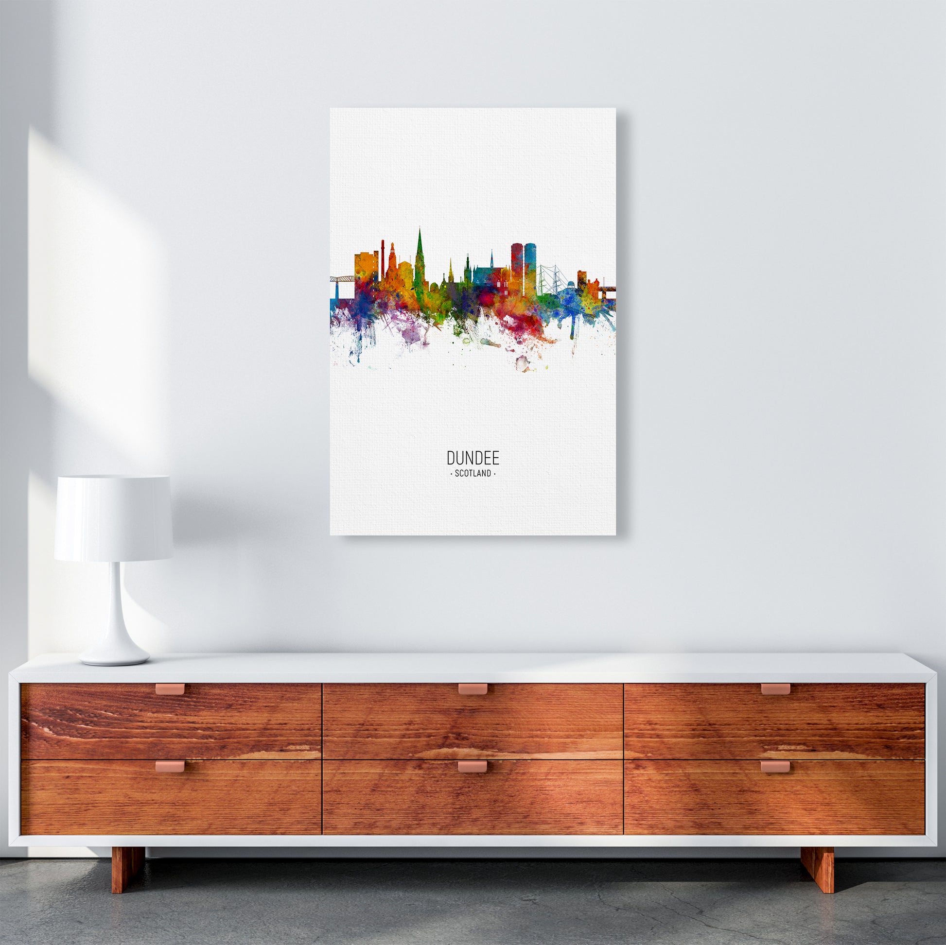 Dundee Scotland Skyline Portrait Art Print by Michael Tompsett A1 Canvas