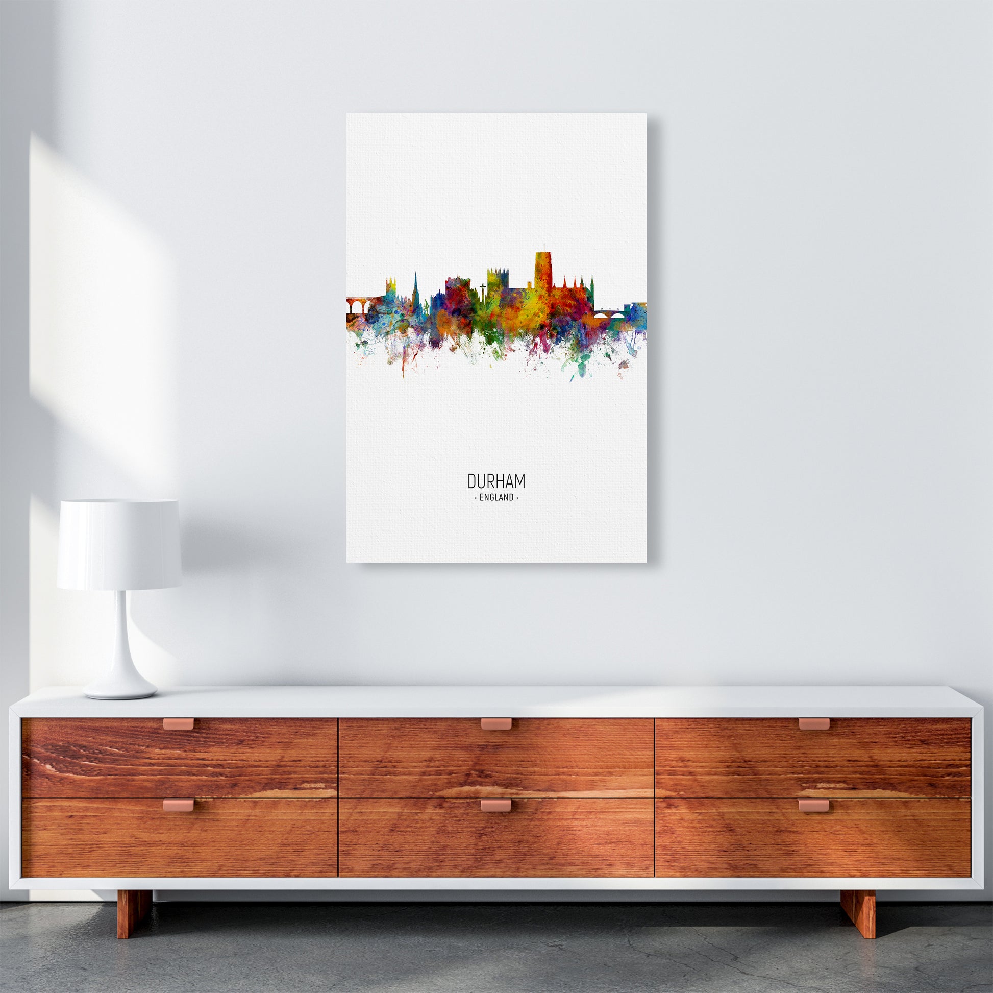 Durham England Skyline Portrait Art Print by Michael Tompsett A1 Canvas
