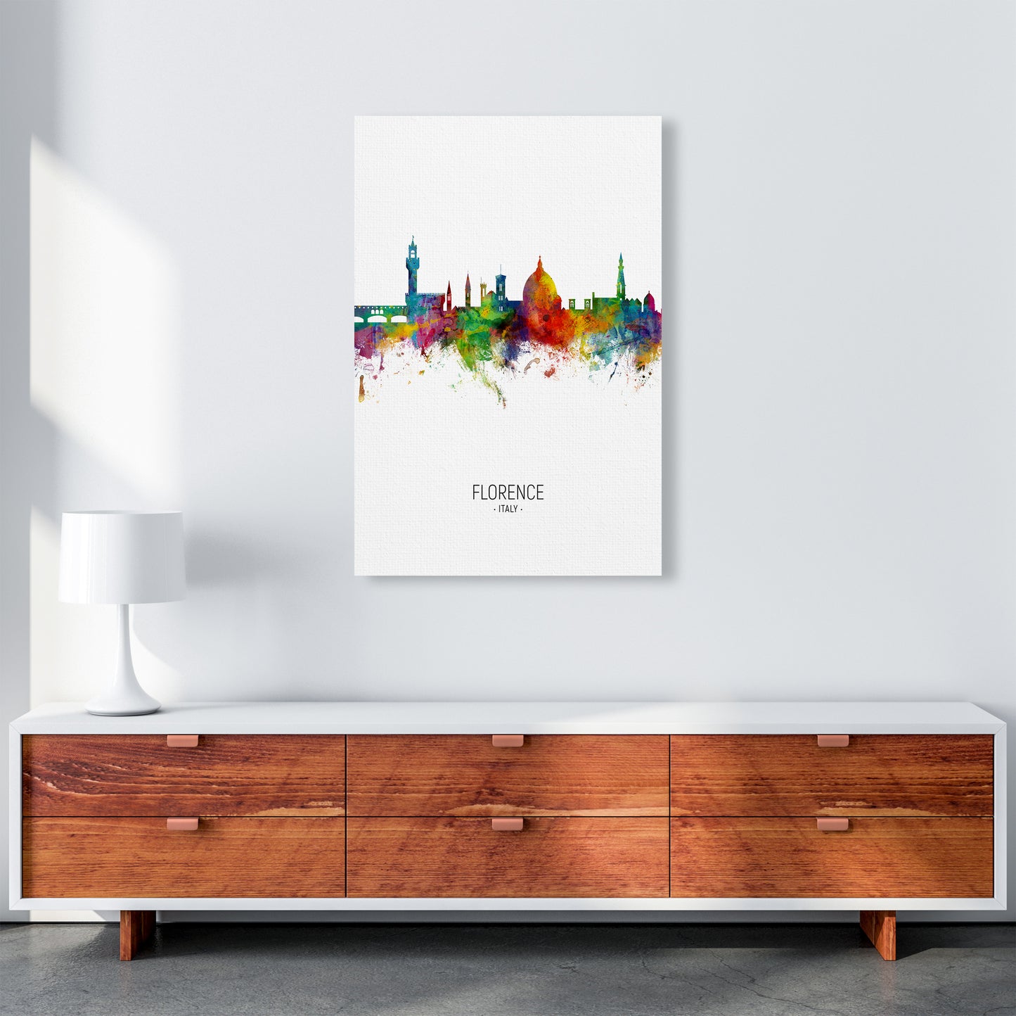 Florence Italy Skyline Portrait Art Print by Michael Tompsett A1 Canvas