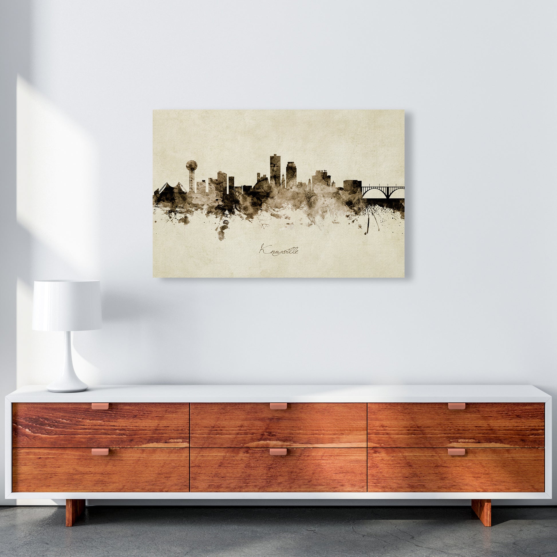 Knoxville Tennessee Skyline Vintage Art Print by Michael Tompsett A1 Canvas