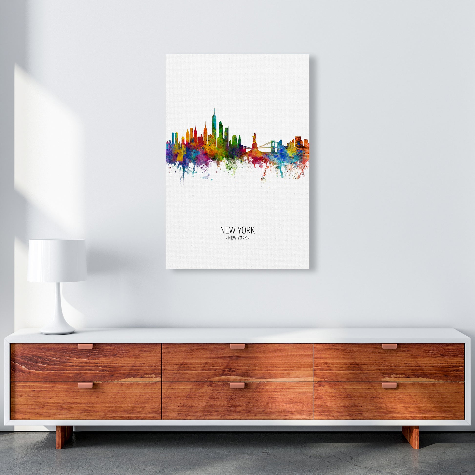 New York New York Skyline Portrait Art Print by Michael Tompsett A1 Canvas