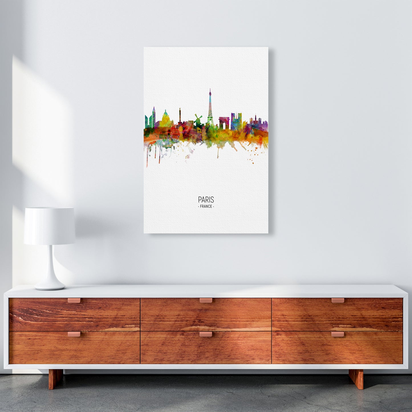 Paris France Skyline Portrait Art Print by Michael Tompsett A1 Canvas