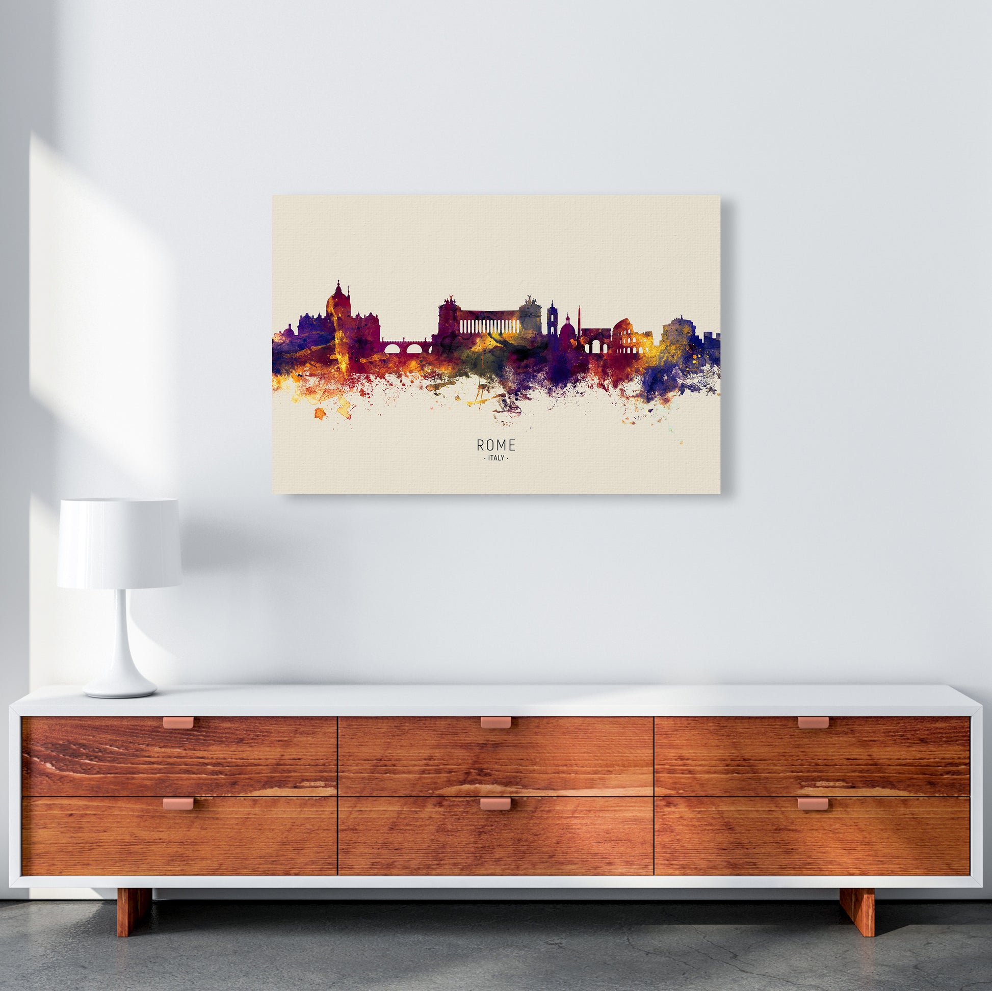 Rome Italy Skyline Autumn City Name Art Print by Michael Tompsett A1 Canvas