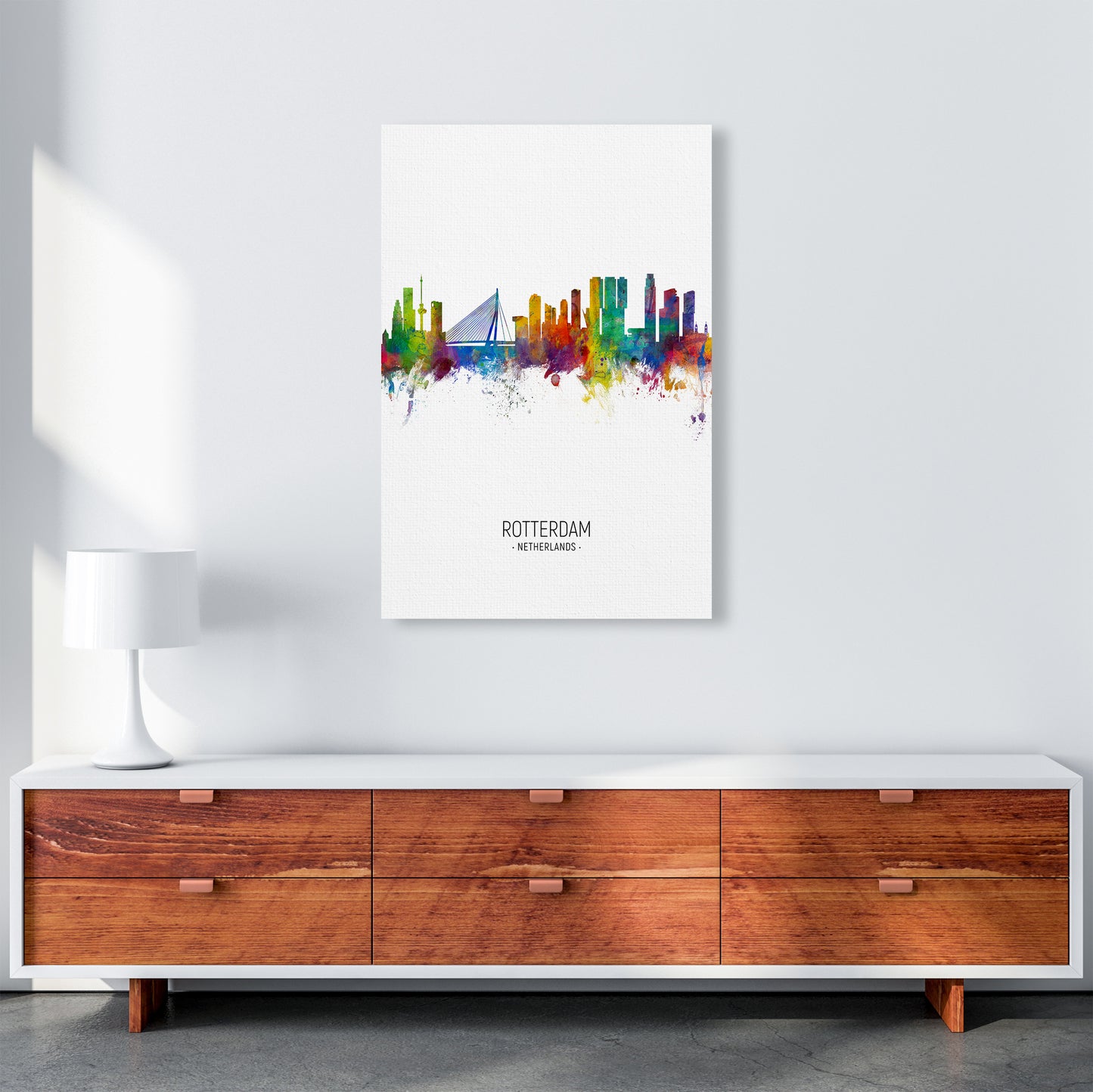 Rotterdam Netherlands Skyline Portrait Art Print by Michael Tompsett A1 Canvas