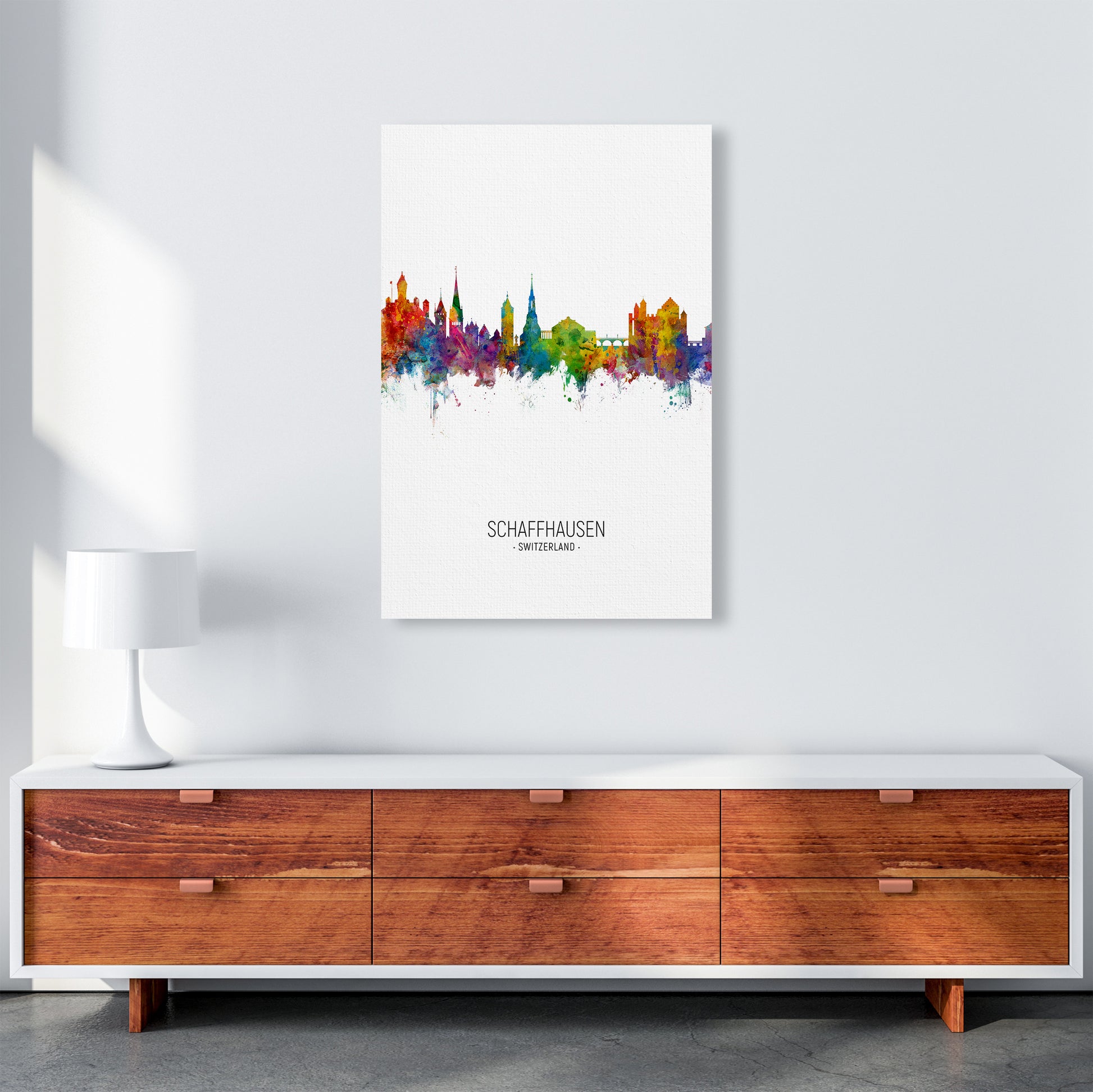 Schaffhausen Switzerland Skyline Portrait Art Print by Michael Tompsett A1 Canvas