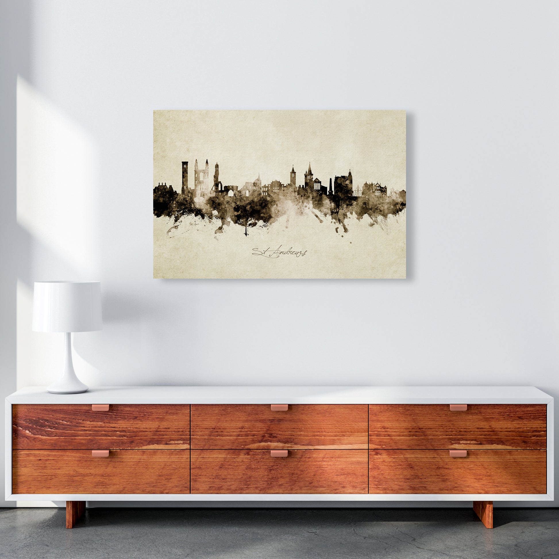 St Andrews Scotland Skyline Vintage Art Print by Michael Tompsett A1 Canvas