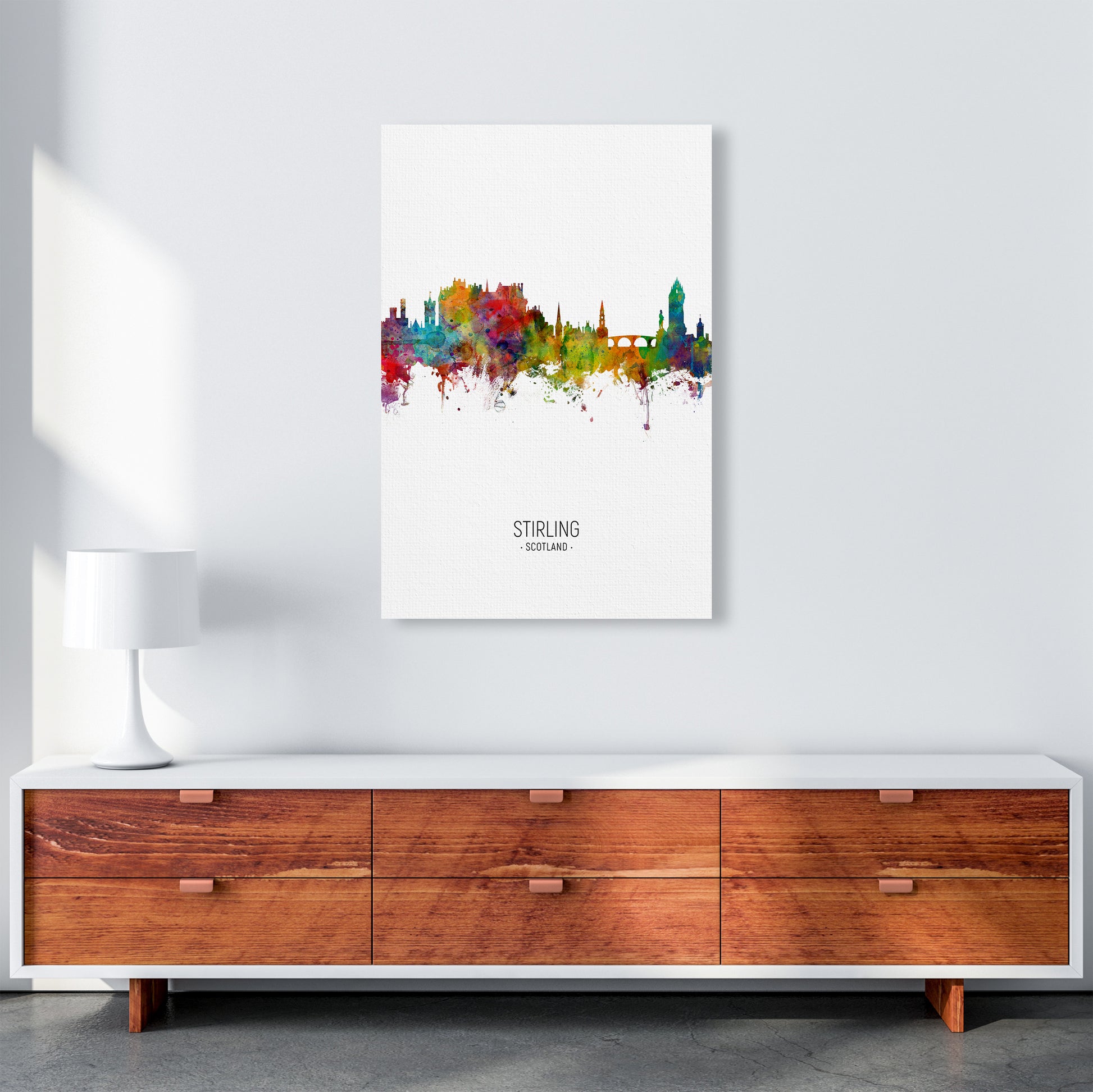 Stirling Scotland Skyline Portrait Art Print by Michael Tompsett A1 Canvas