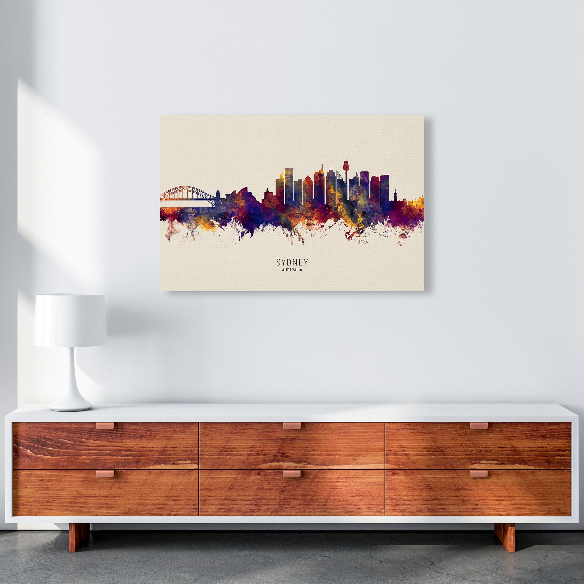 Sydney Australia Skyline Autumn City Name Art Print by Michael Tompsett A1 Canvas