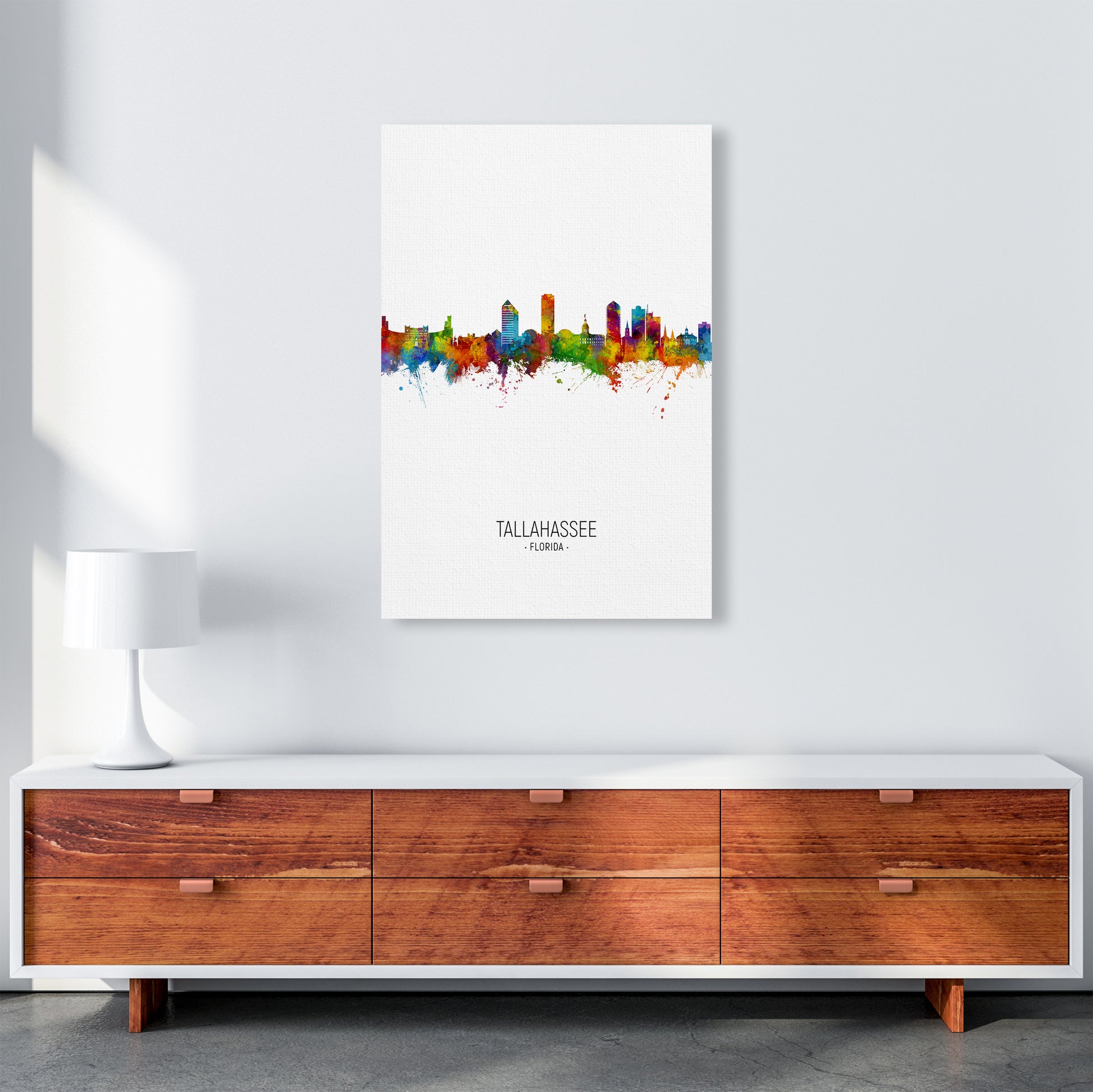 Tallahassee Florida Skyline Portrait Art Print by Michael Tompsett A1 Canvas