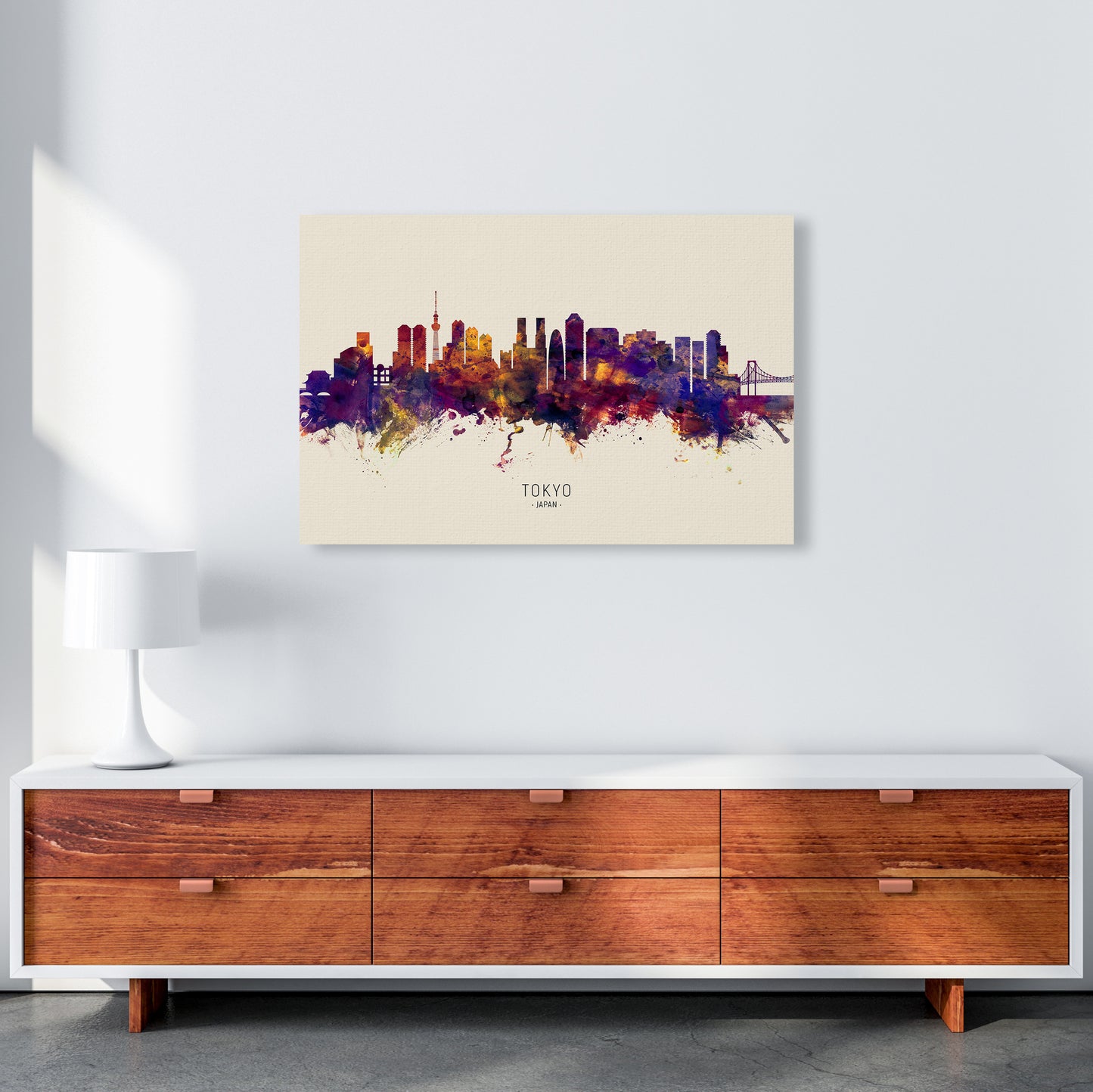 Tokyo Japan Skyline Autumn City Name Art Print by Michael Tompsett A1 Canvas
