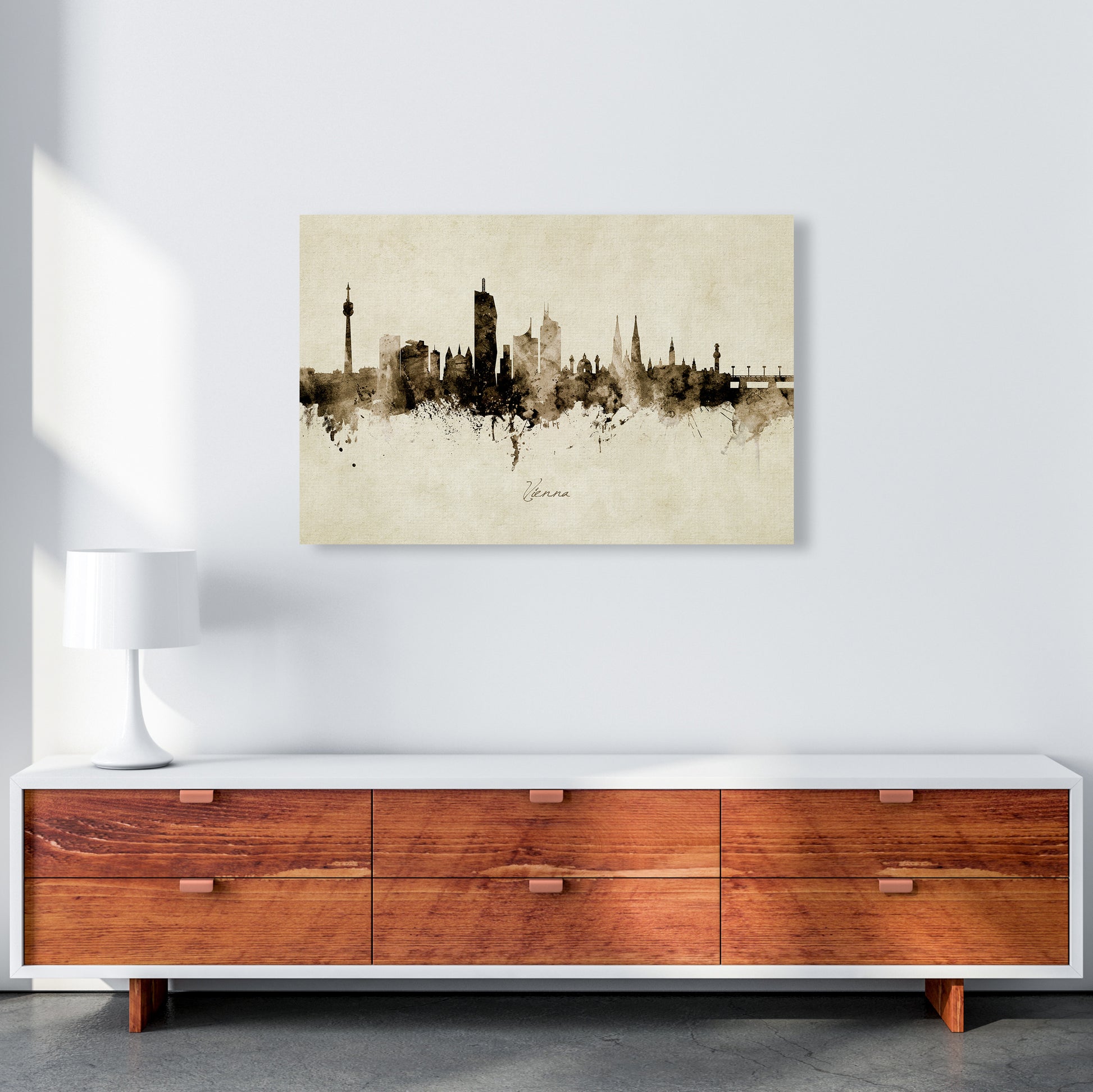 Vienna Austria Skyline Vintage Art Print by Michael Tompsett A1 Canvas