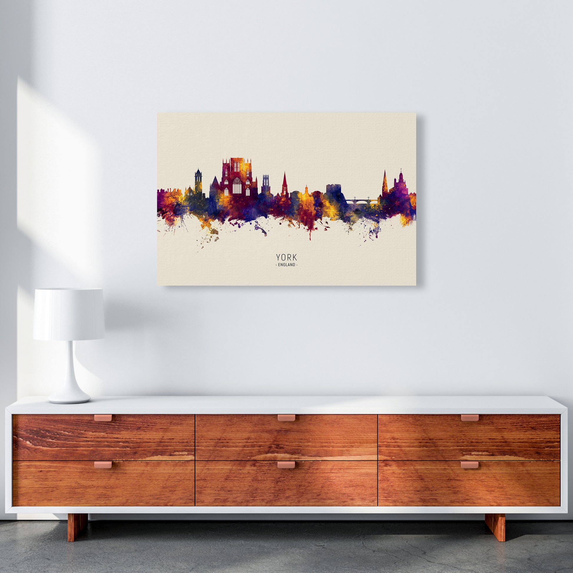 York England Skyline Autumn City Name Art Print by Michael Tompsett A1 Canvas