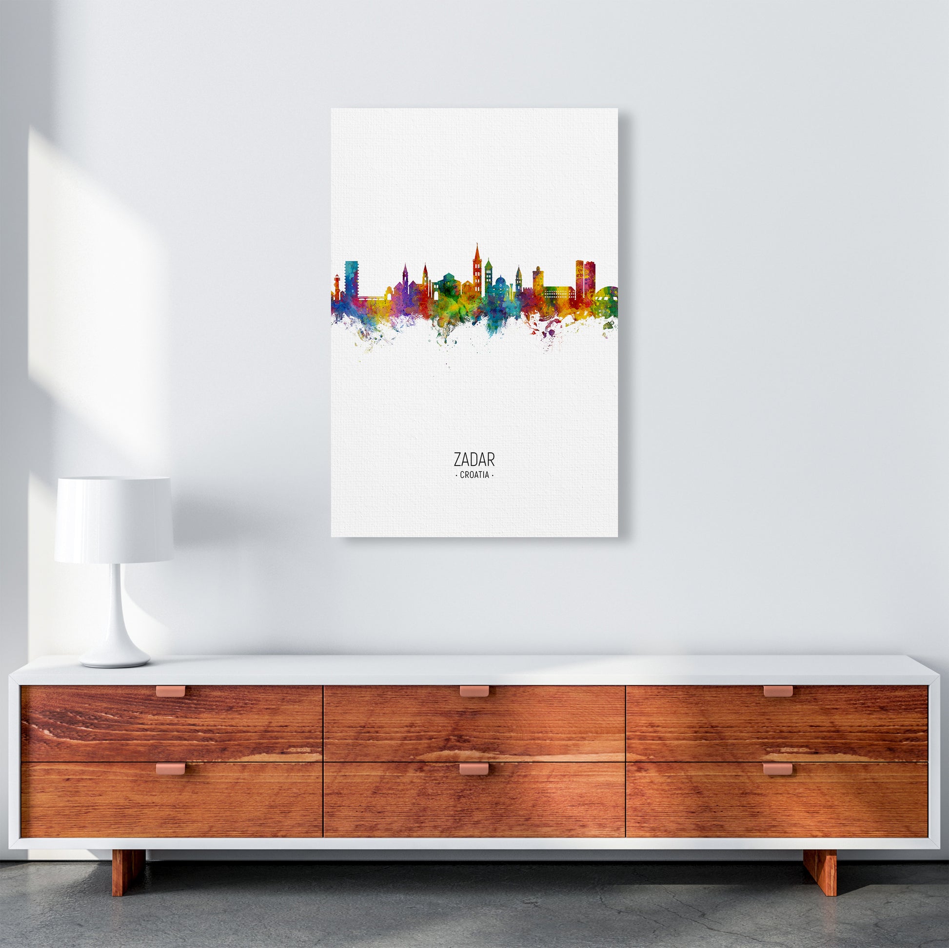 Zadar Croatia Skyline Portrait Art Print by Michael Tompsett A1 Canvas