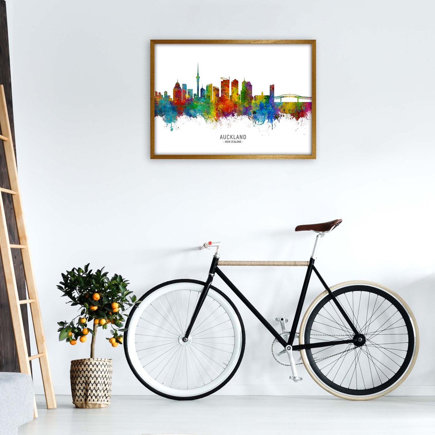 Auckland New Zealand Skyline Art Print by Michael Tompsett A1 Print Only