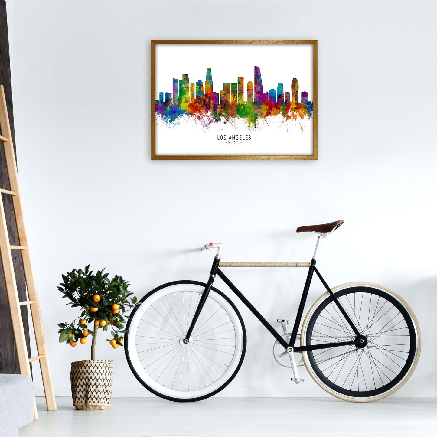 Los Angeles California Skyline Art Print by Michael Tompsett A1 Print Only