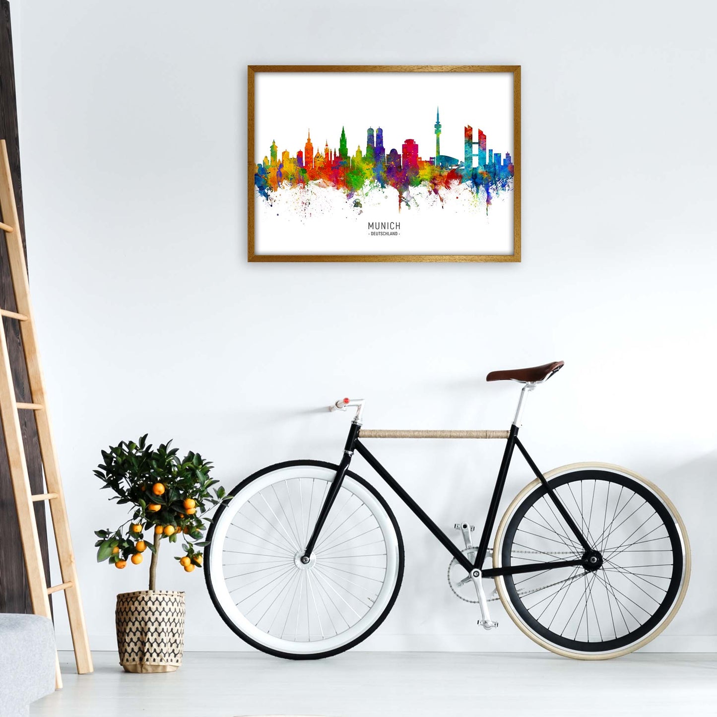 Munich Deutschland Skyline Art Print by Michael Tompsett A1 Print Only