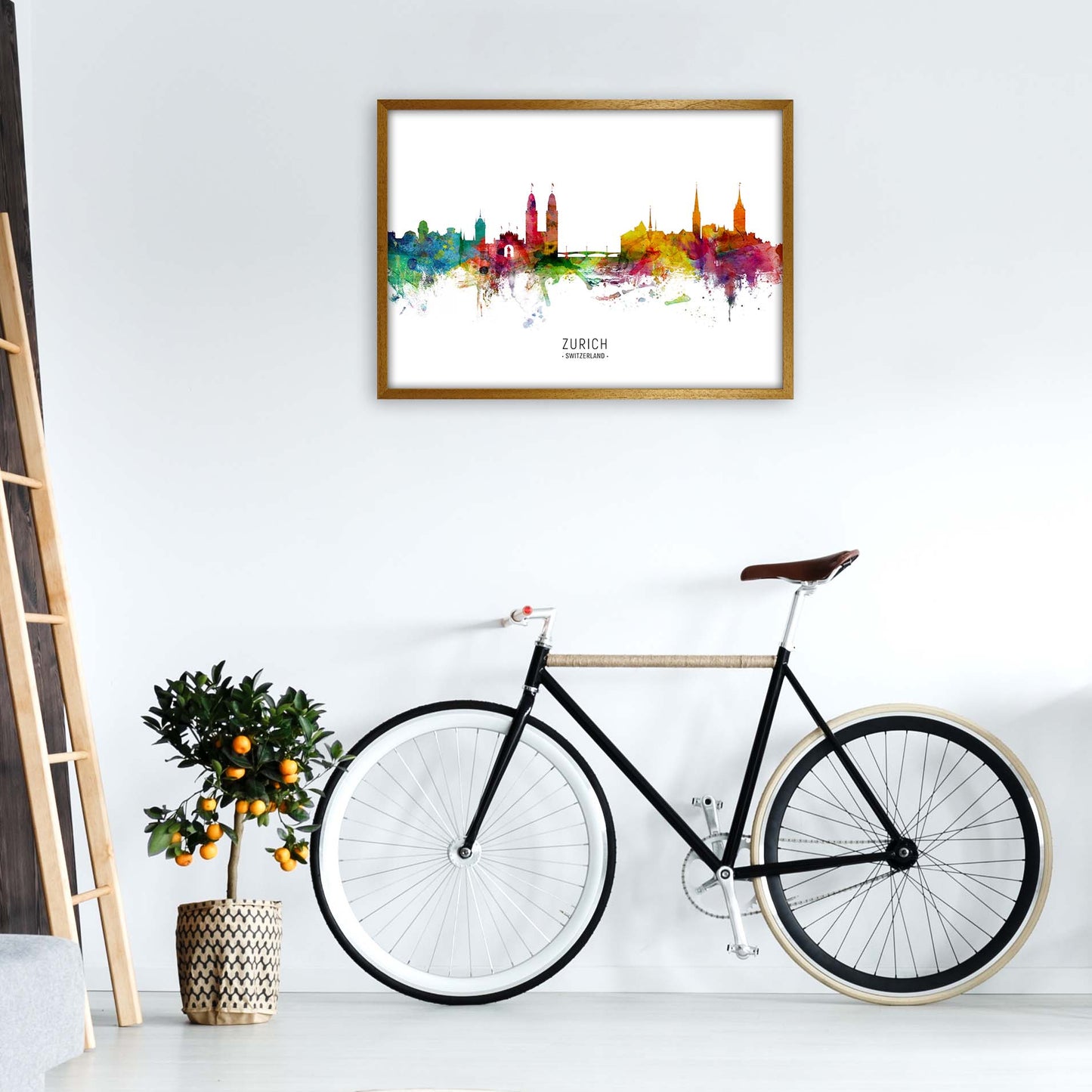 Zurich Switzerland Skyline Art Print by Michael Tompsett A1 Print Only