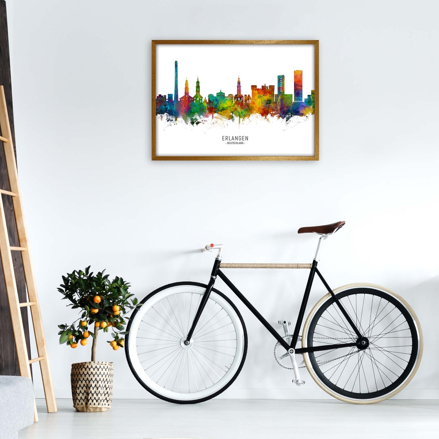 Erlangen Deutschland Skyline Art Print by Michael Tompsett A1 Print Only