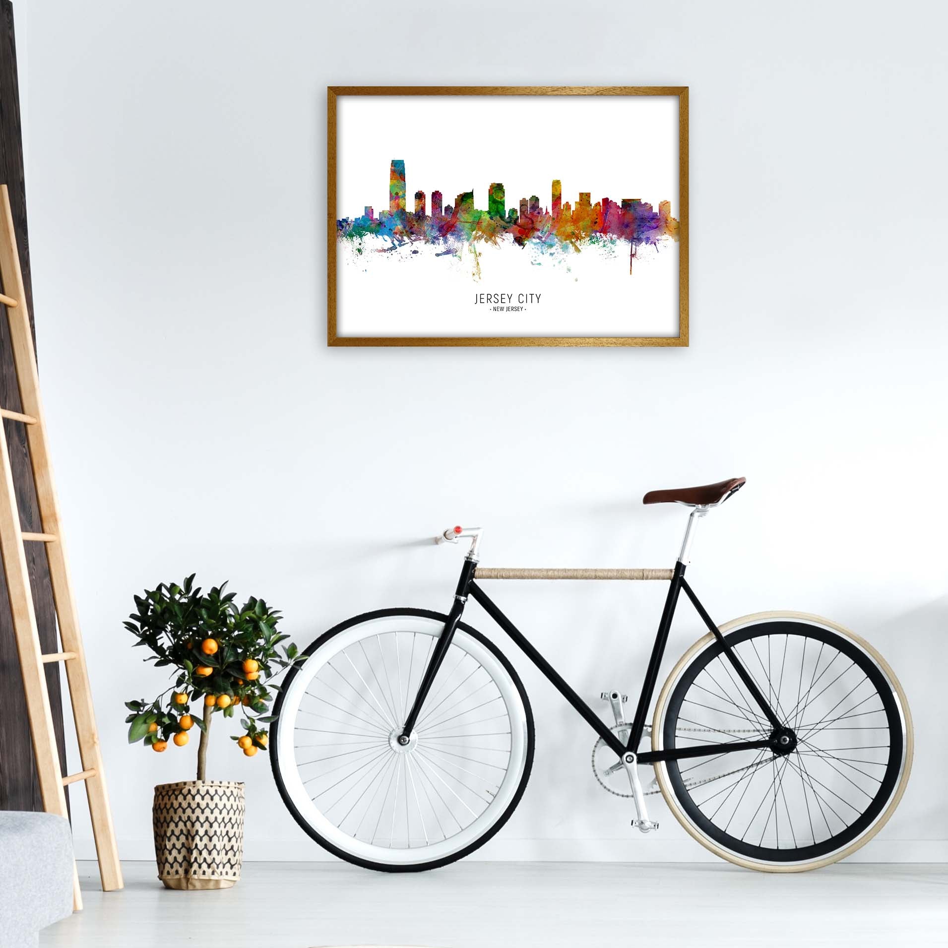 Jersey City New Jersey Skyline Art Print by Michael Tompsett A1 Print Only