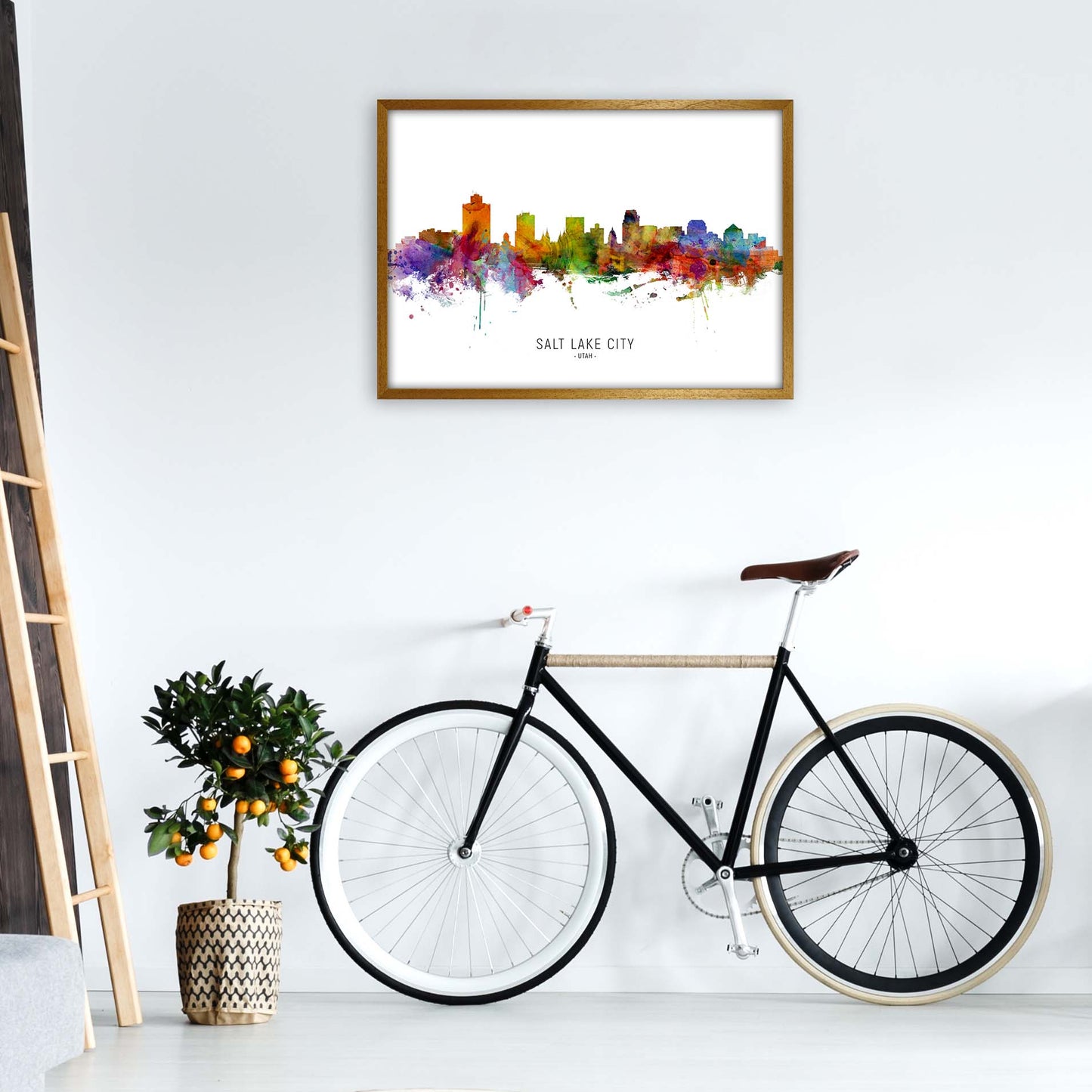 Salt Lake City Utah Skyline Art Print by Michael Tompsett A1 Print Only
