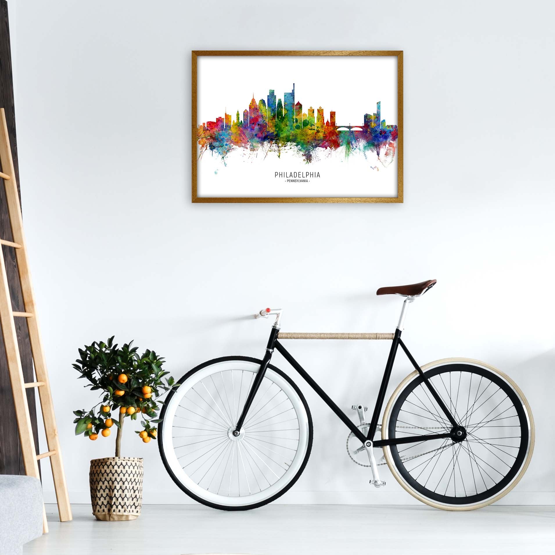 Philadelphia Pennsylvania Skyline Print by Michael Tompsett A1 Print Only