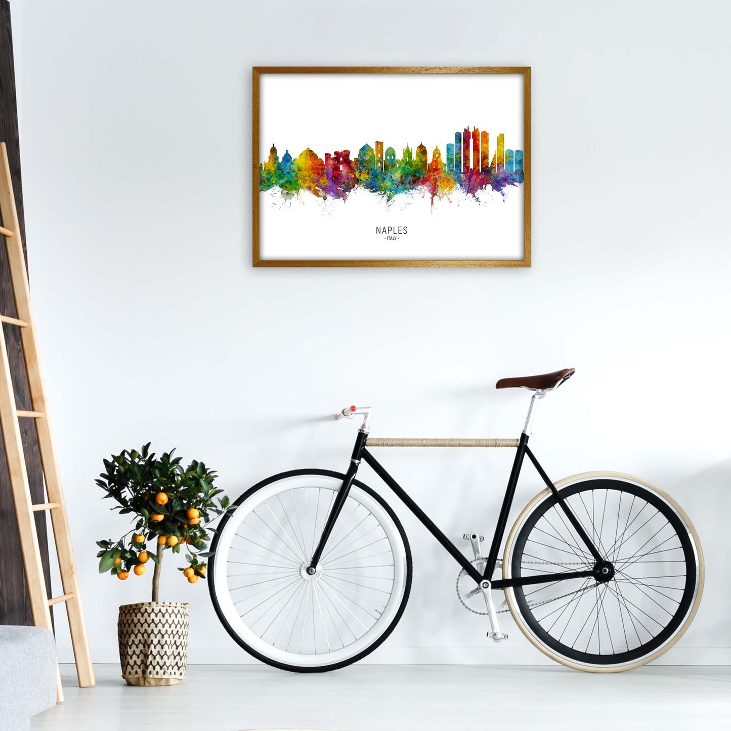 Naples Italy Skyline Art Print by Michael Tompsett A1 Print Only