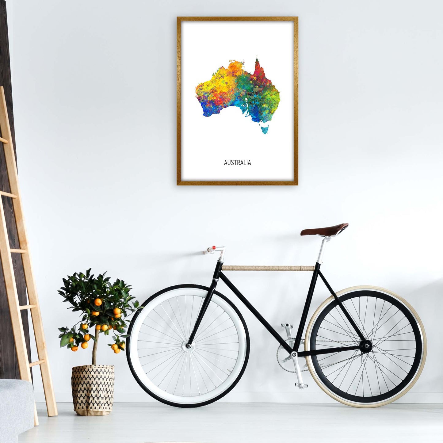 Australia Watercolour Map Art Print by Michael Tompsett A1 Print Only
