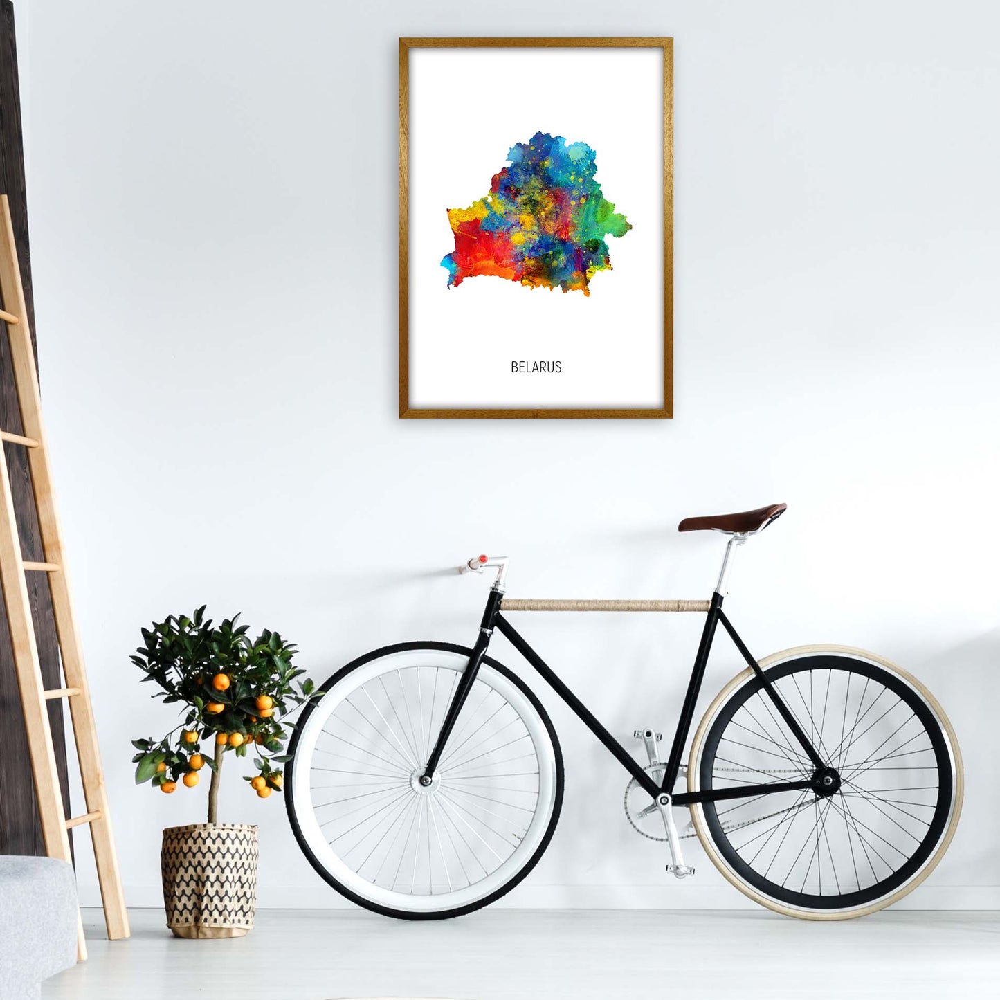 Belarus Watercolour Map Art Print by Michael Tompsett A1 Print Only