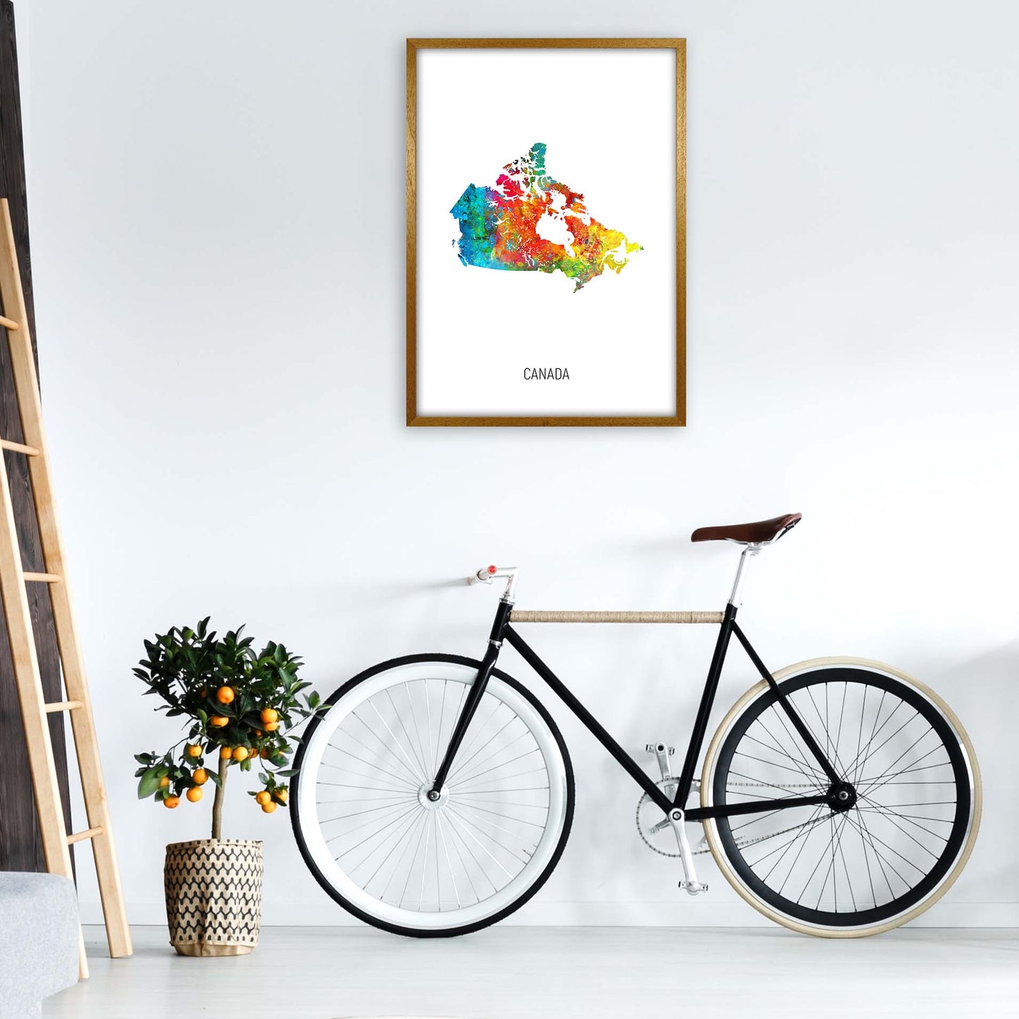 Canada Watercolour Map Art Print by Michael Tompsett A1 Print Only