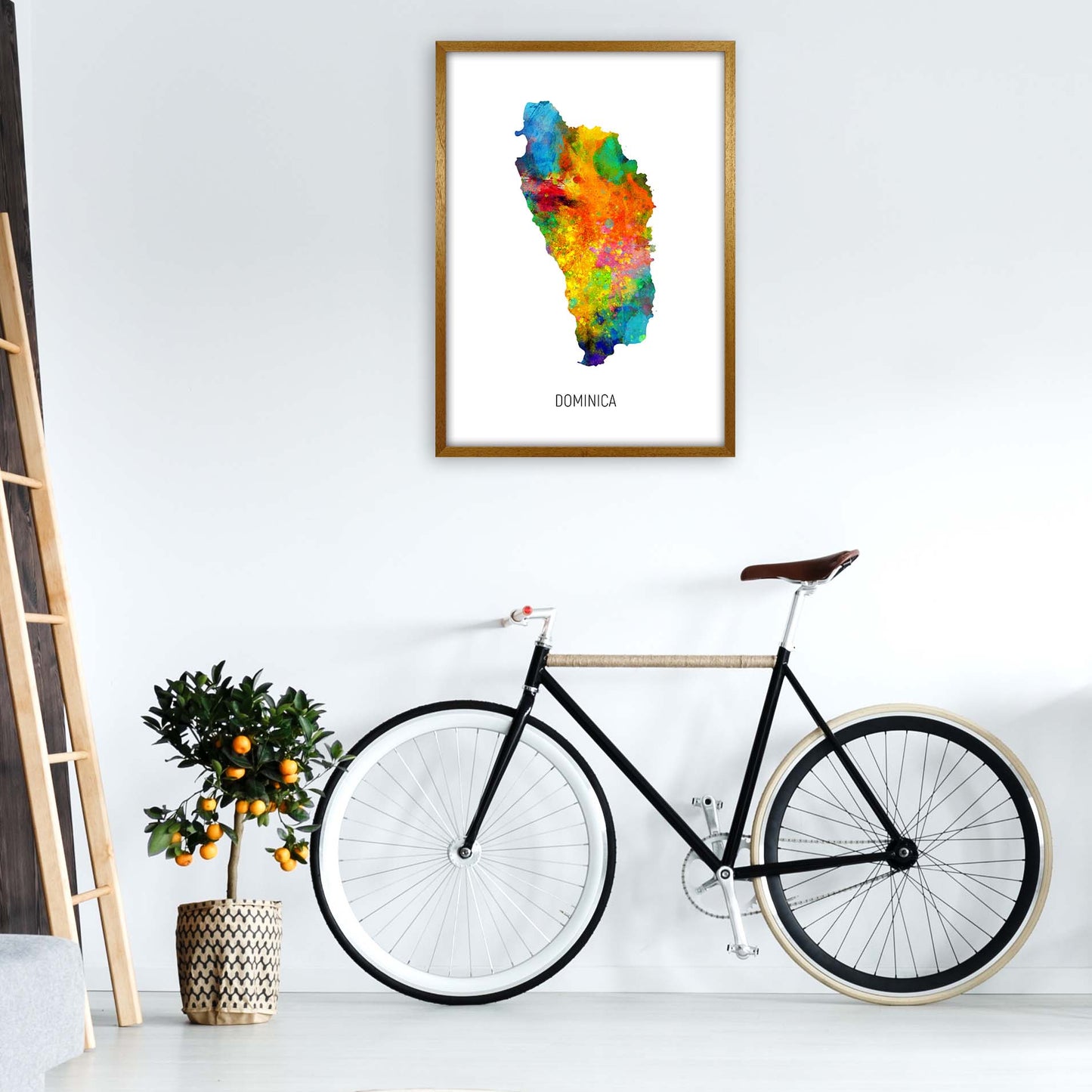 Dominica Watercolour Map Art Print by Michael Tompsett A1 Print Only