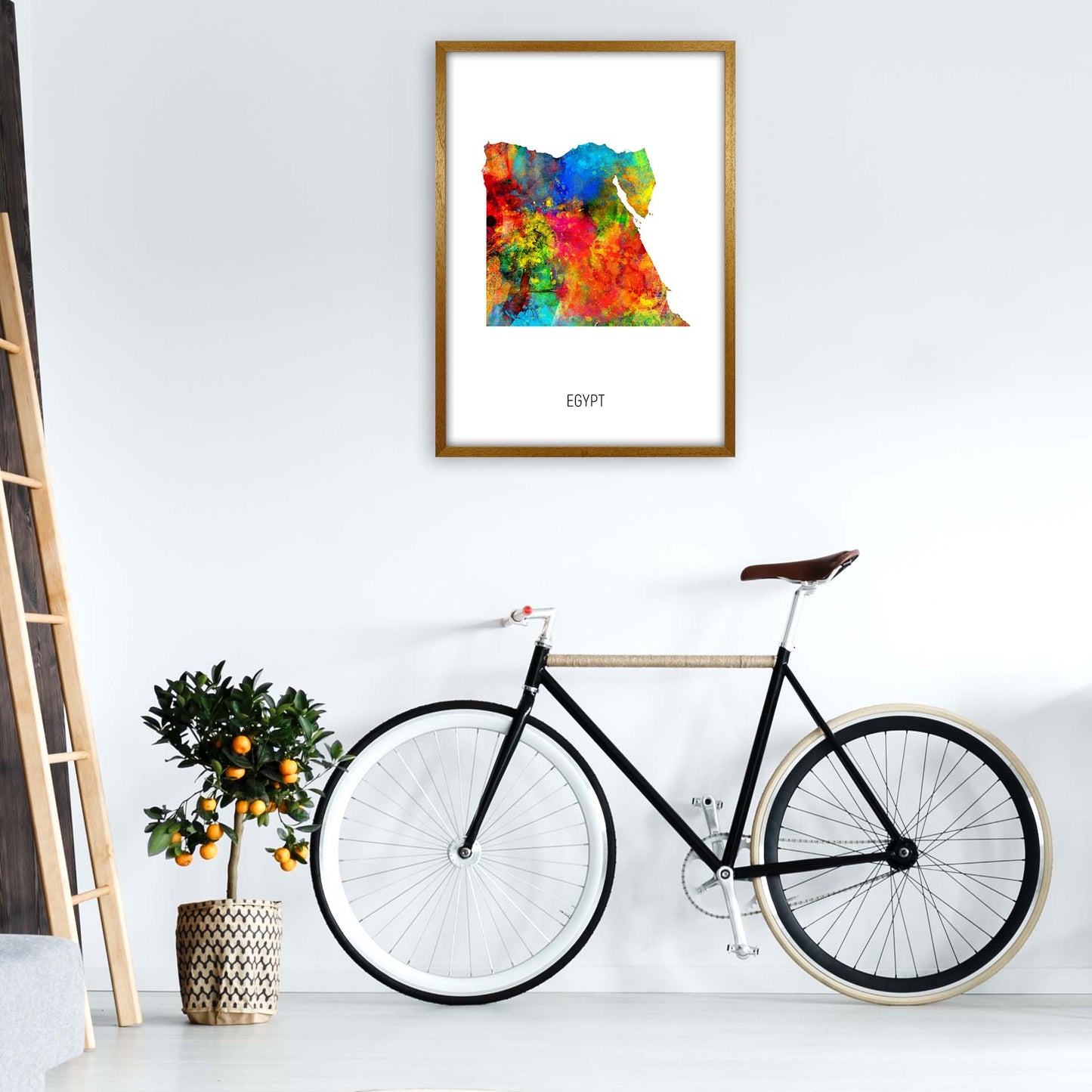 Egypt Watercolour Map Art Print by Michael Tompsett A1 Print Only