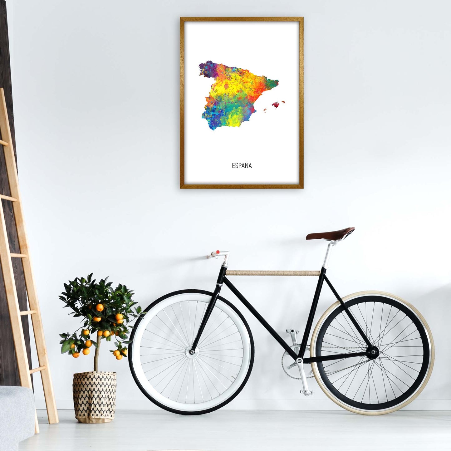 Espana Watercolour Map Art Print by Michael Tompsett A1 Print Only