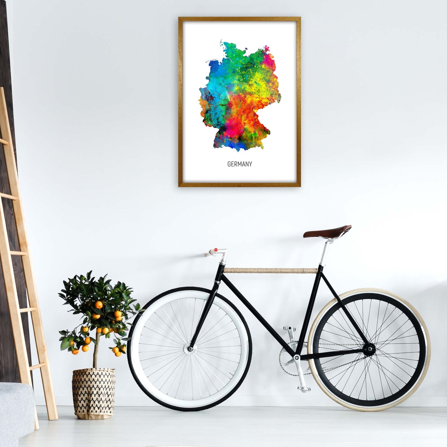 Germany Watercolour Map Art Print by Michael Tompsett A1 Print Only