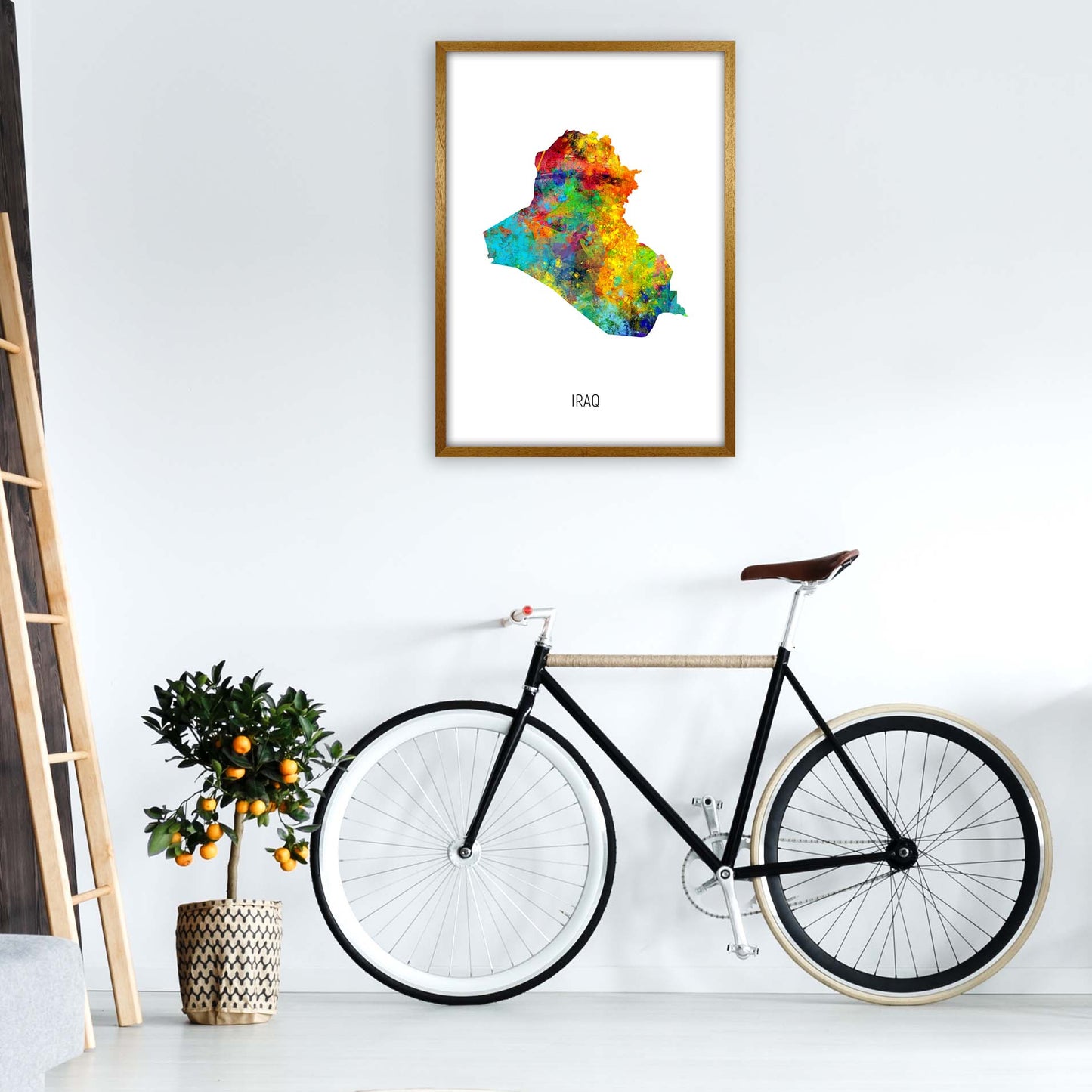 Iraq Watercolour Map Art Print by Michael Tompsett A1 Print Only