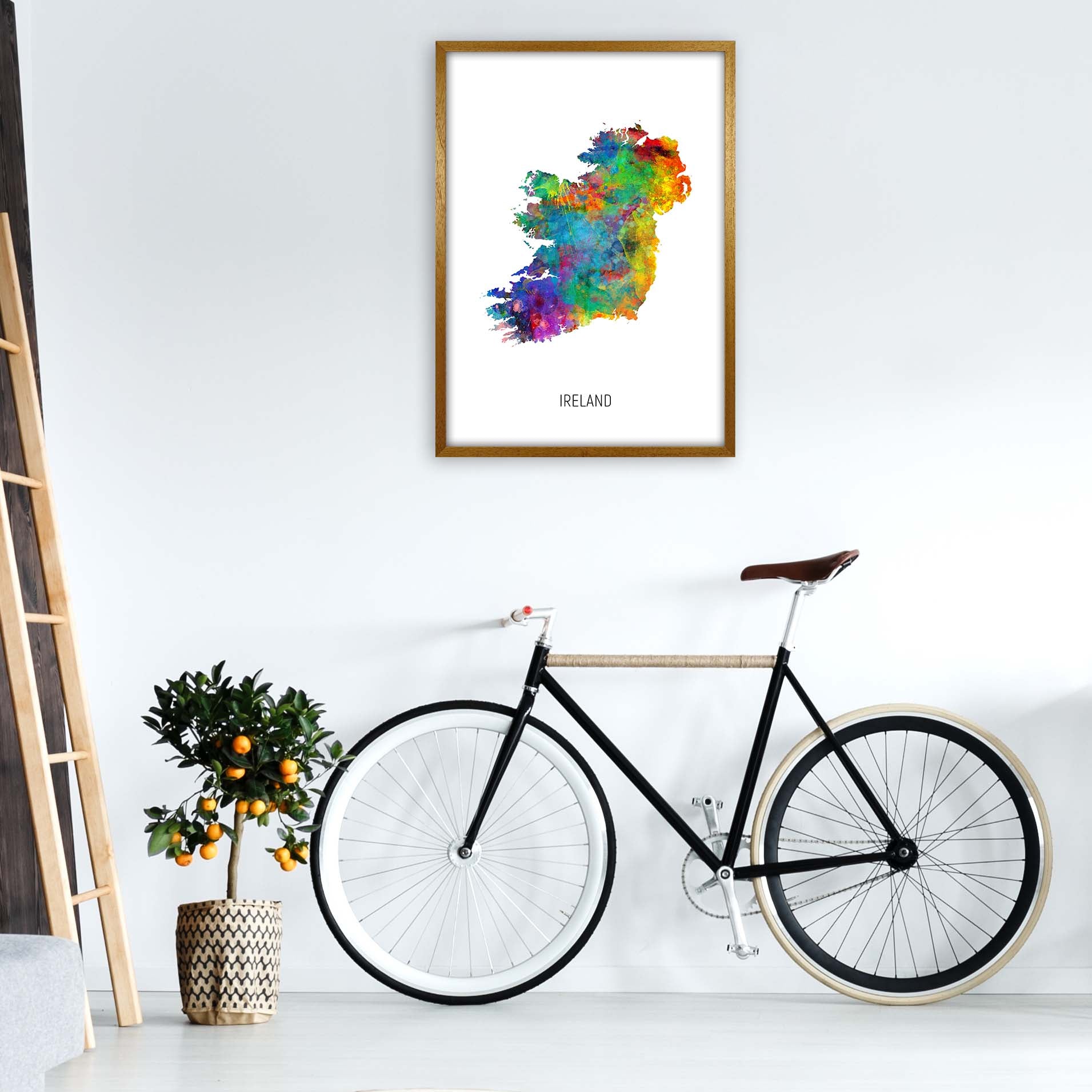 Ireland Watercolour Map Art Print by Michael Tompsett A1 Print Only