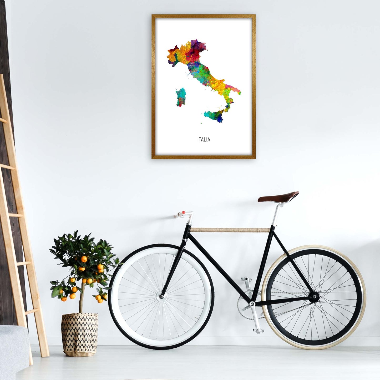 Italia Watercolour Map Art Print by Michael Tompsett A1 Print Only