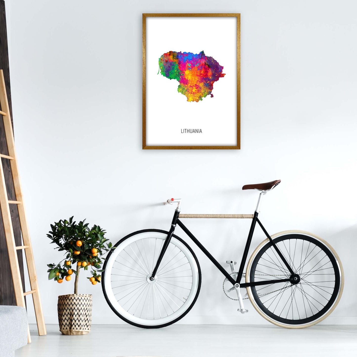 Lithuania Watercolour Map Art Print by Michael Tompsett A1 Print Only