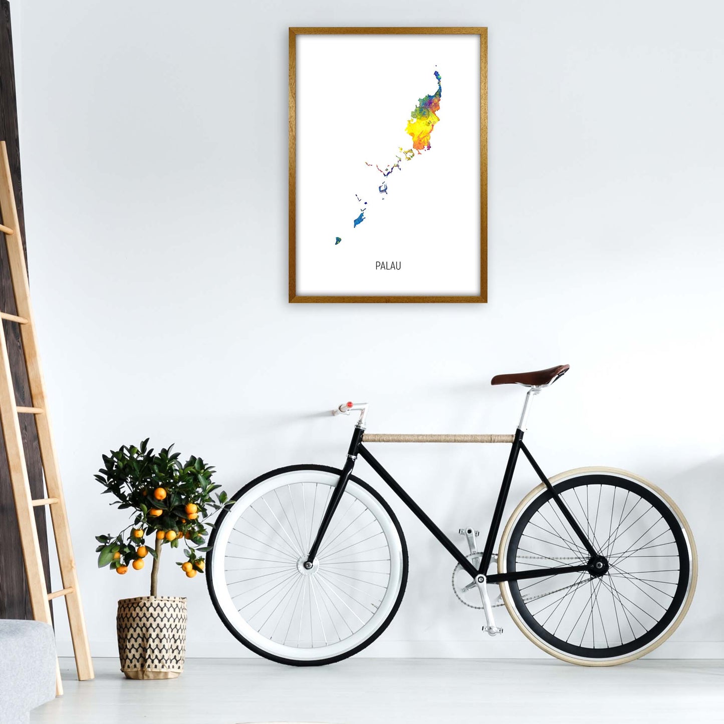 Palau Watercolour Map Art Print by Michael Tompsett A1 Print Only