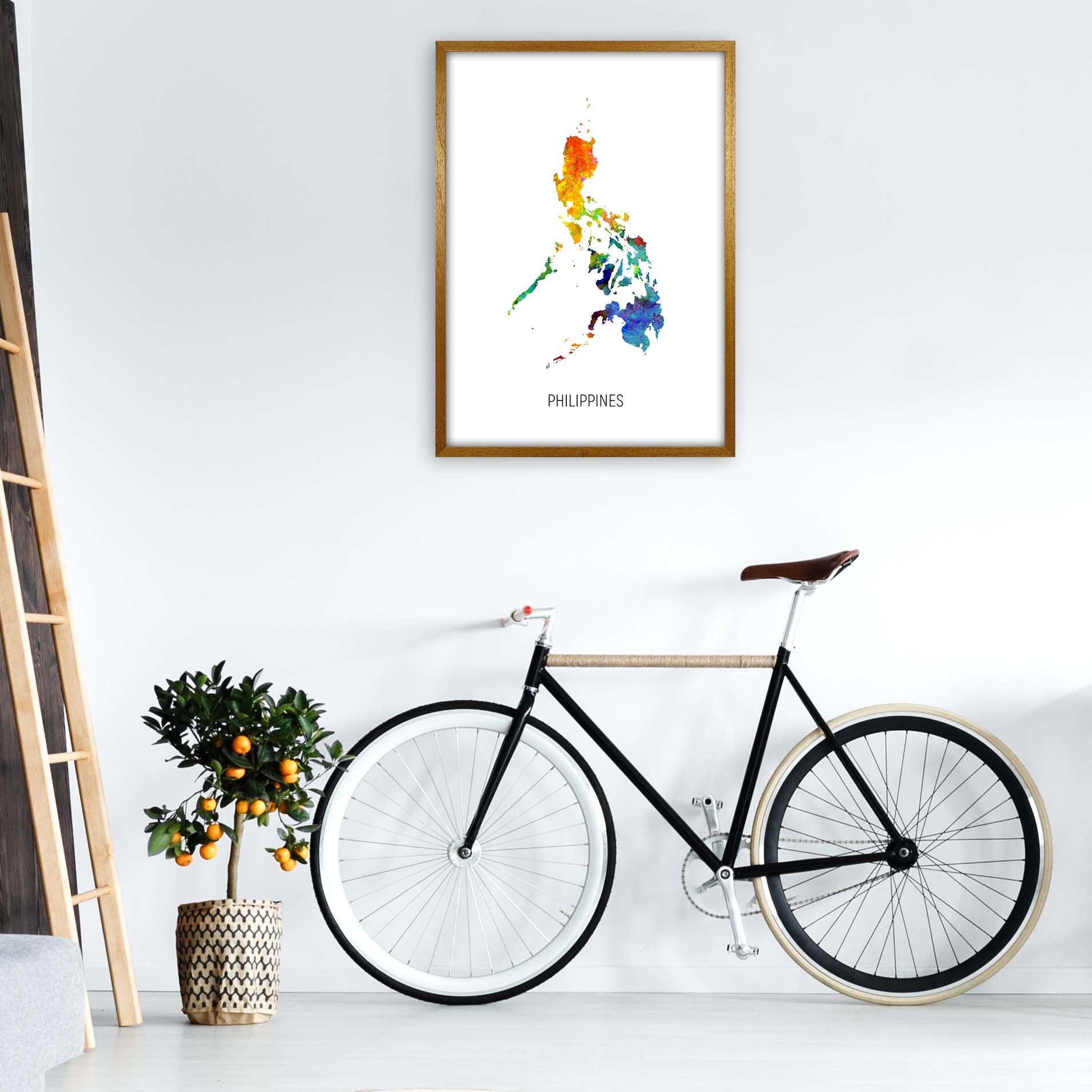 Philippines Watercolour Map Art Print by Michael Tompsett A1 Print Only
