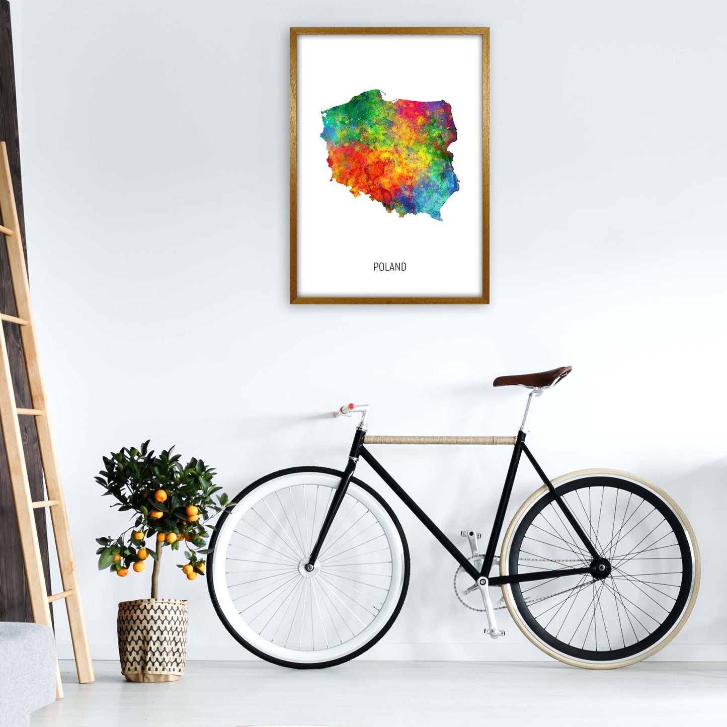 Poland Watercolour Map Art Print by Michael Tompsett A1 Print Only