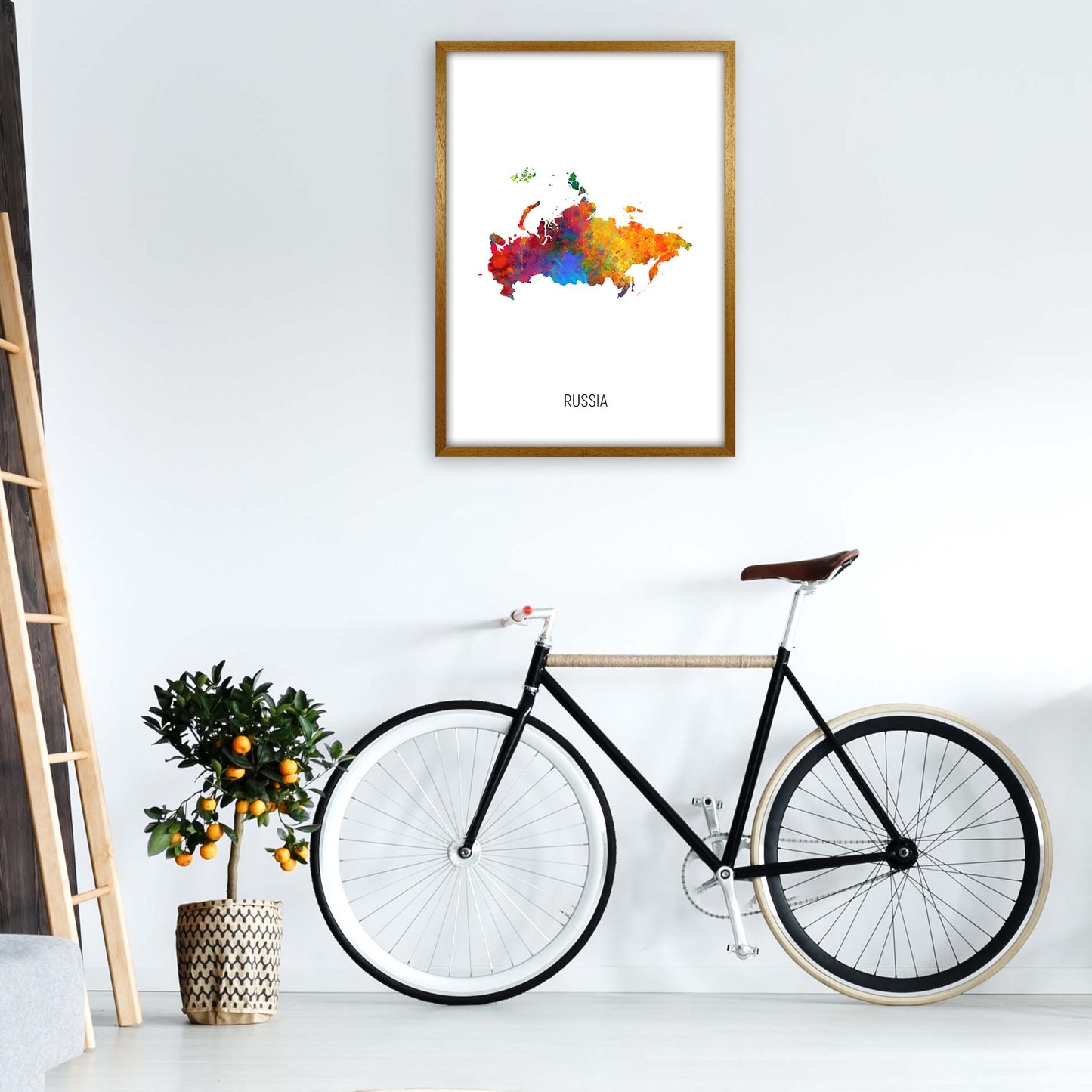 Russia Watercolour Map Art Print by Michael Tompsett A1 Print Only