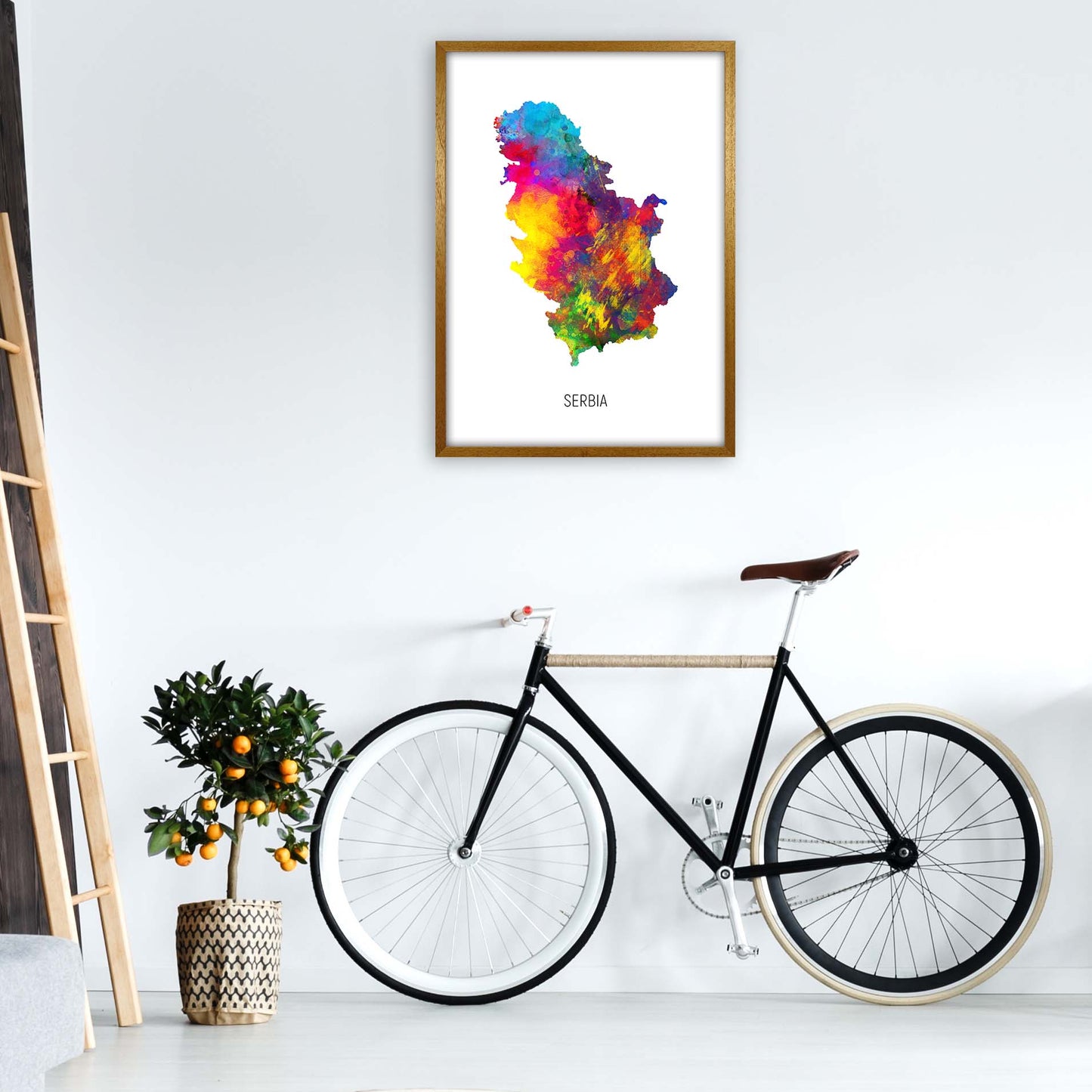 Serbia Watercolour Map Art Print by Michael Tompsett A1 Print Only