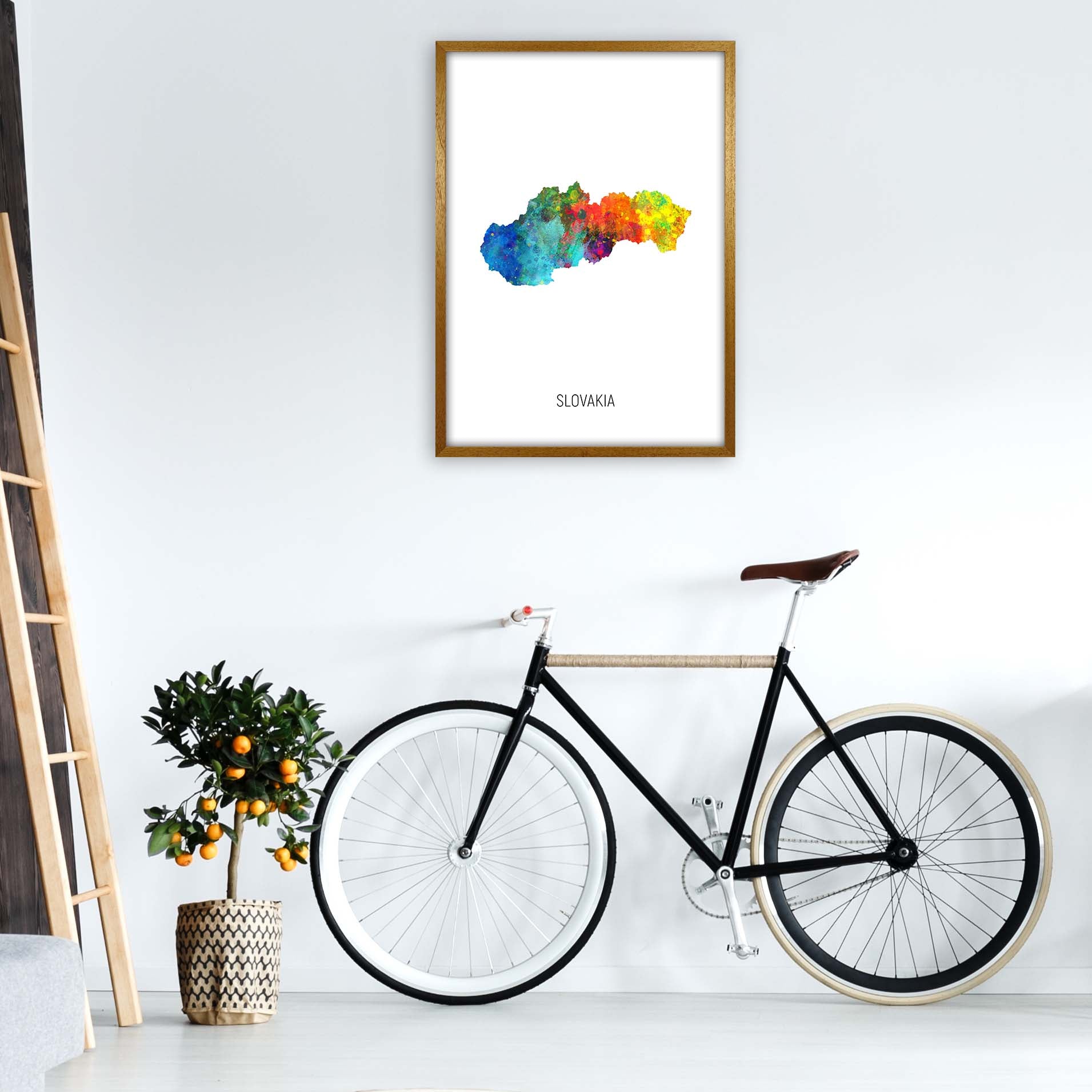 Slovakia Watercolour Map Art Print by Michael Tompsett A1 Print Only