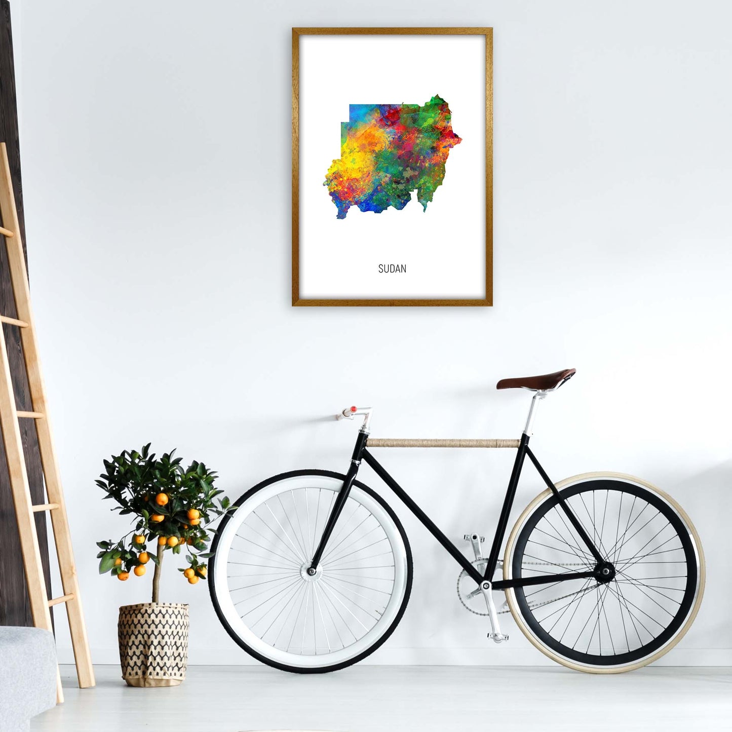 Sudan Watercolour Map Art Print by Michael Tompsett A1 Print Only