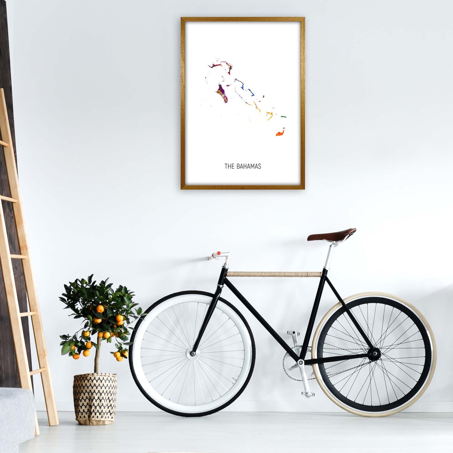 The Bahamas Watercolour Map Art Print by Michael Tompsett A1 Print Only
